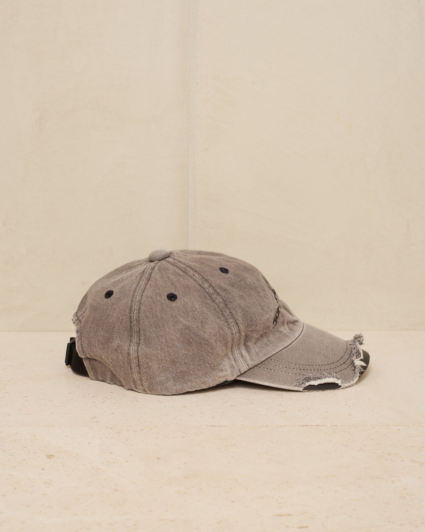 Grey Washed Denim Cap