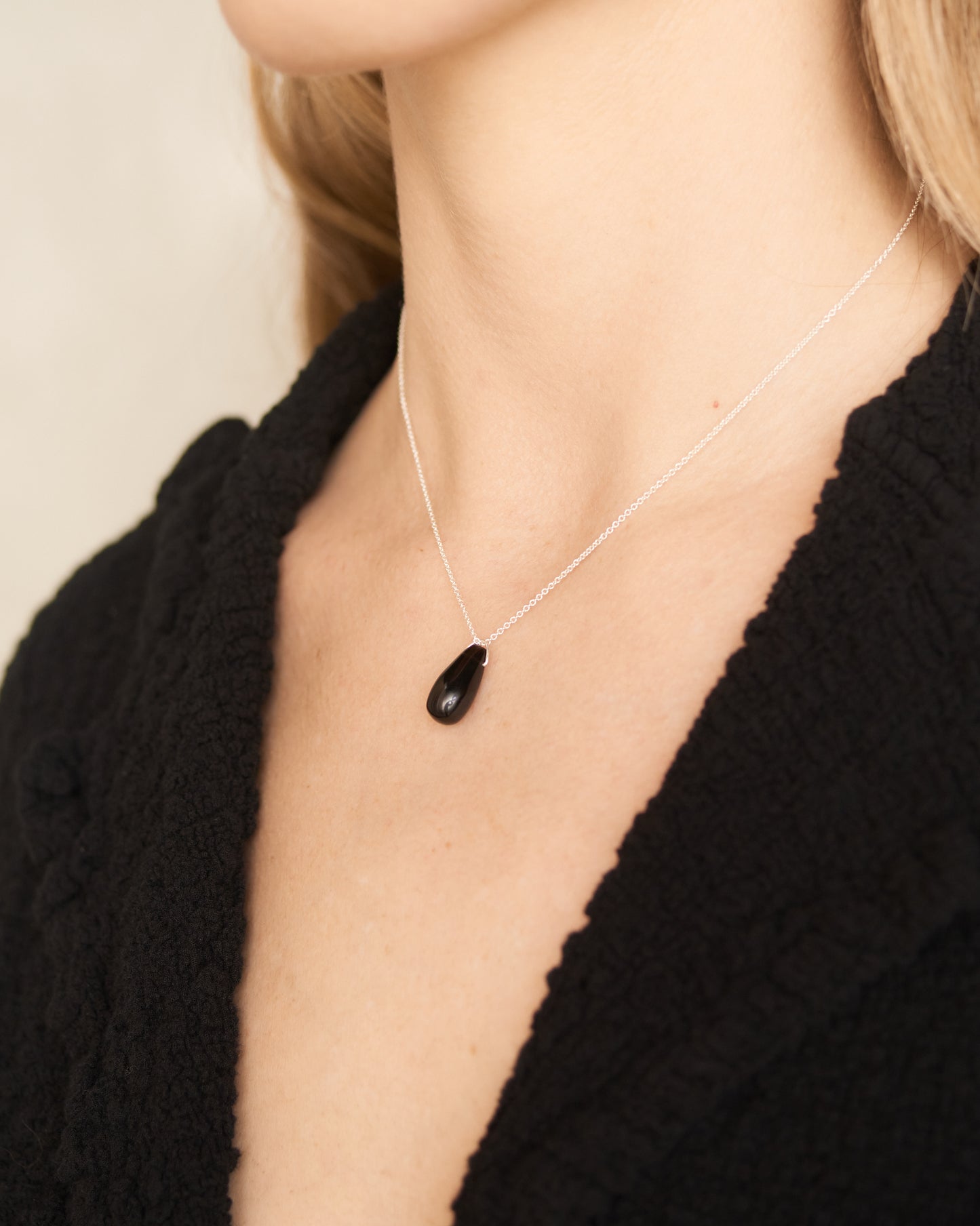 Onyx Droplet Necklace