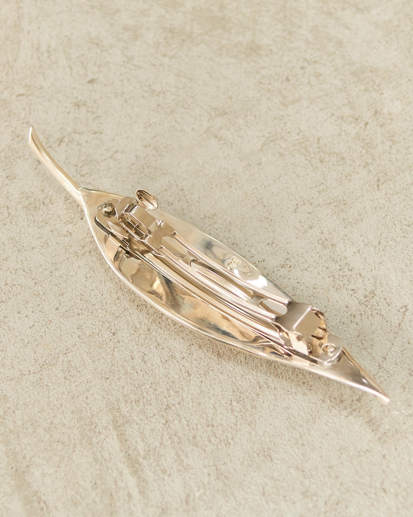 Sterling Silver Leaf Barrette