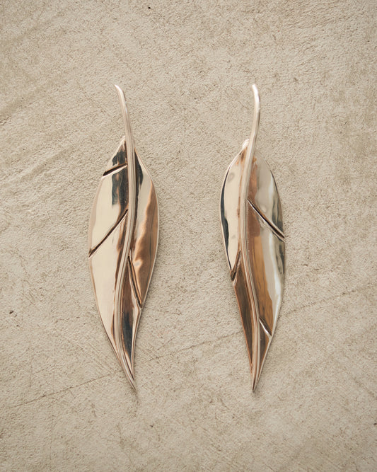 Sterling Silver Leaf Earrings