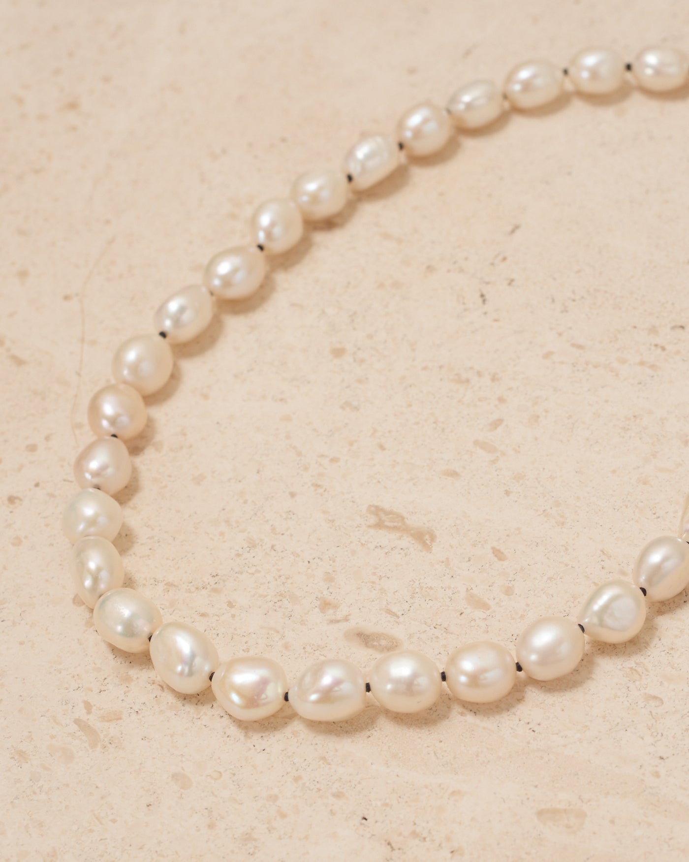 Sterling Silver Simple Baroque Pearl Collar