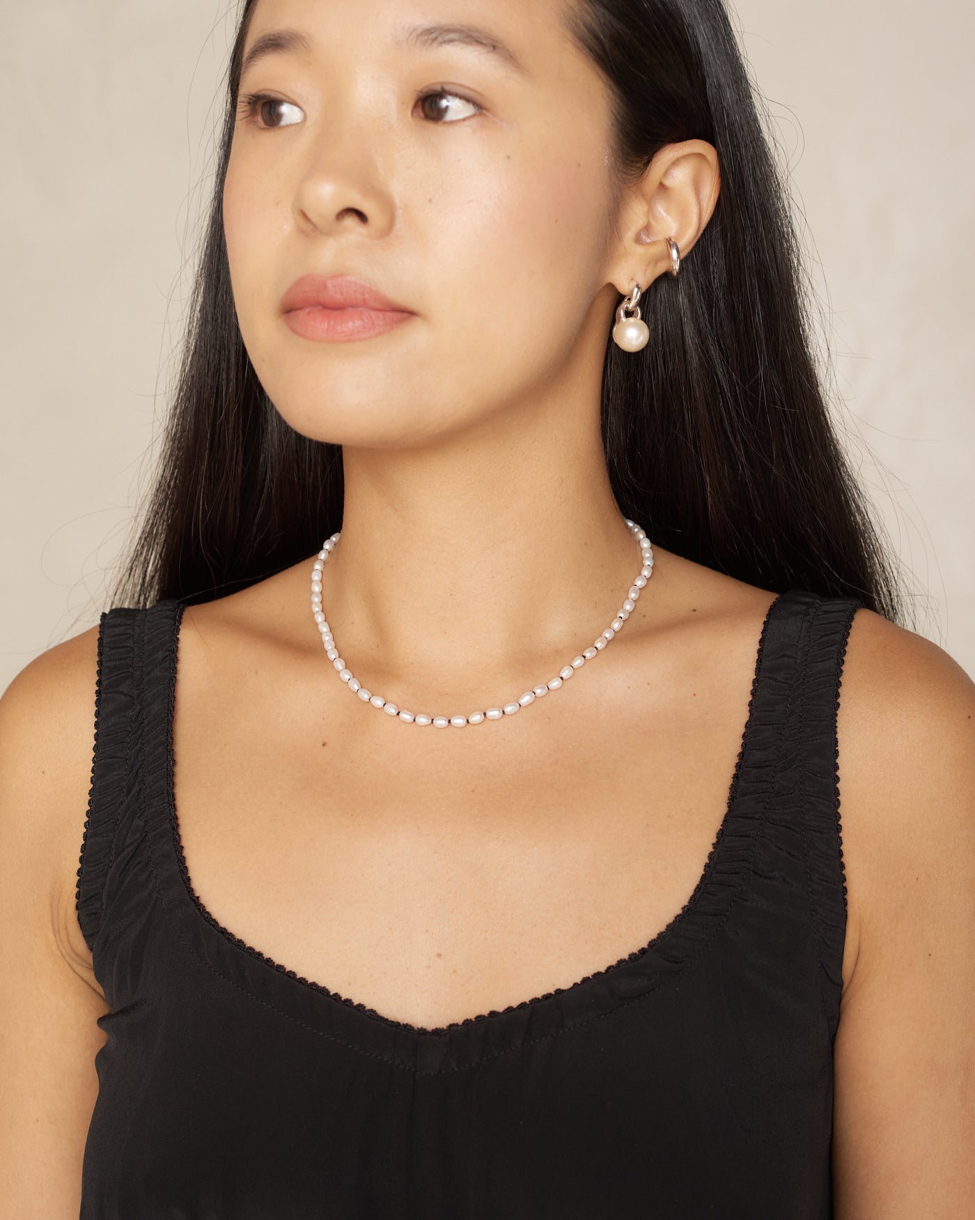 Sterling Silver Tiny Pearl Collar