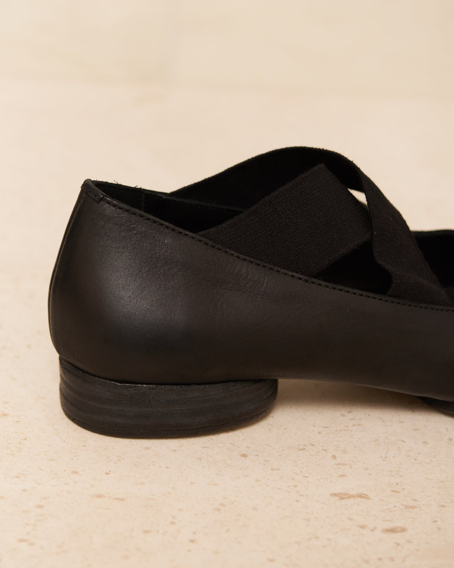 Black Leather Ballet Shoes