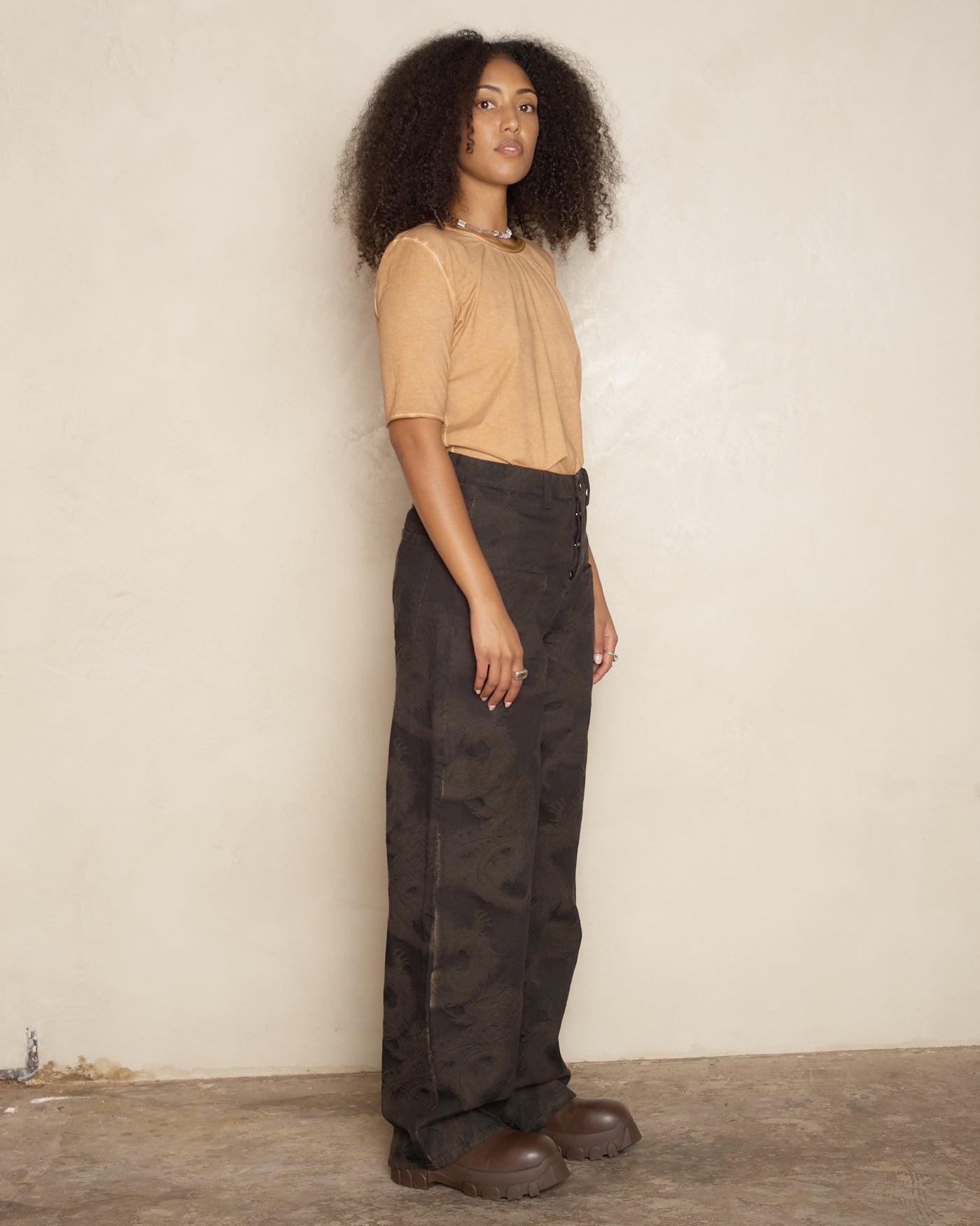 Brown & Black Denim Ball Pants