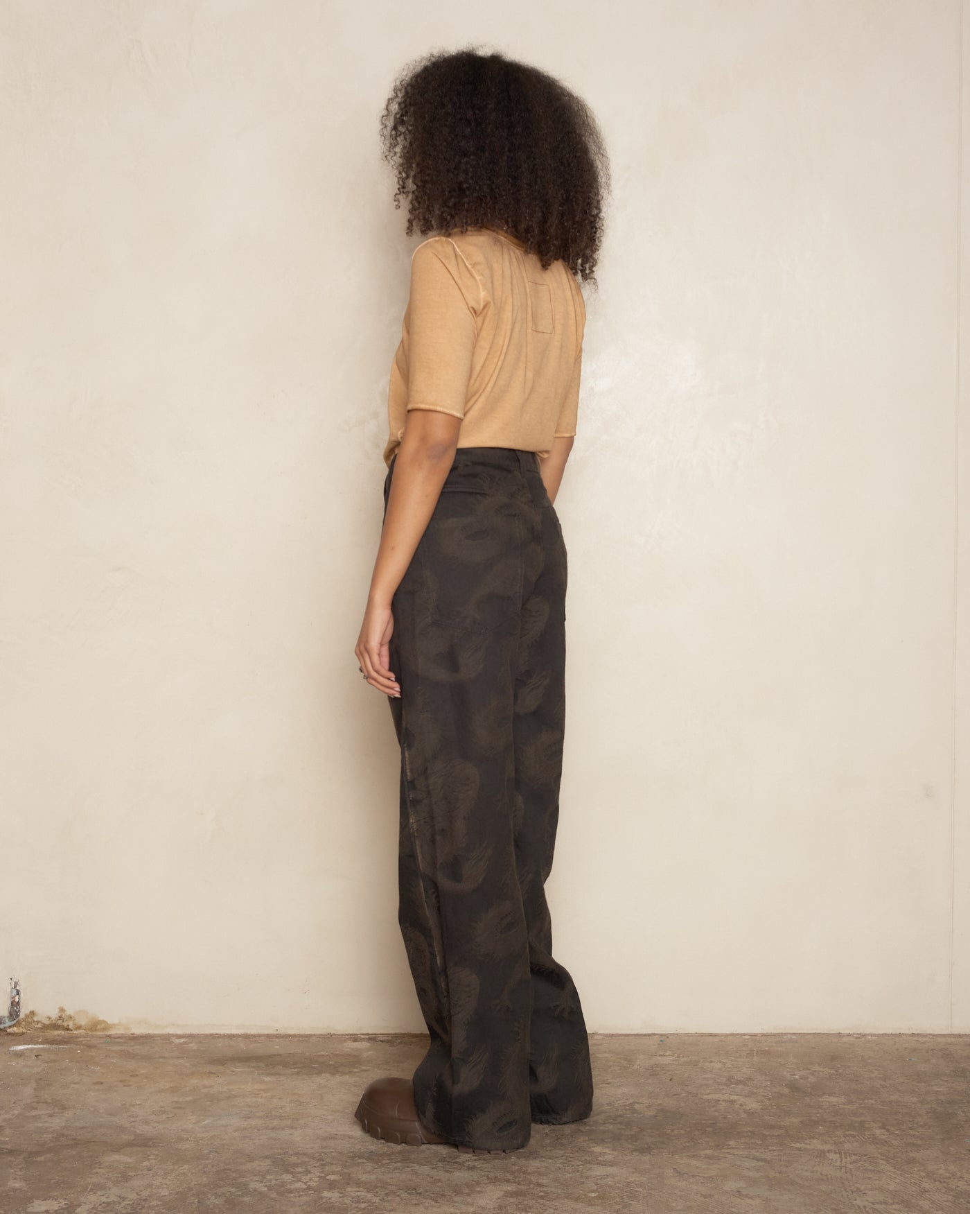 Brown & Black Denim Ball Pants