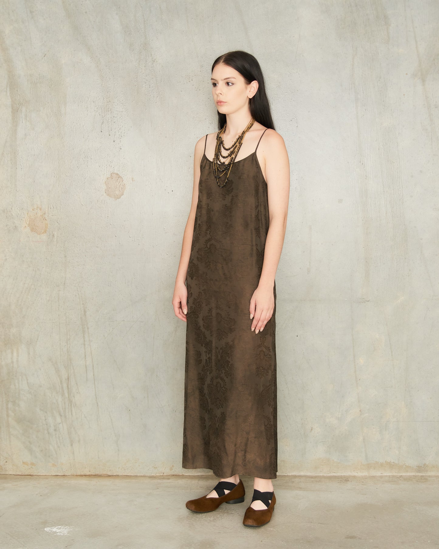 Dark Brown Floral Anaya Dress