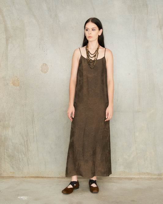 Dark Brown Floral Anaya Dress