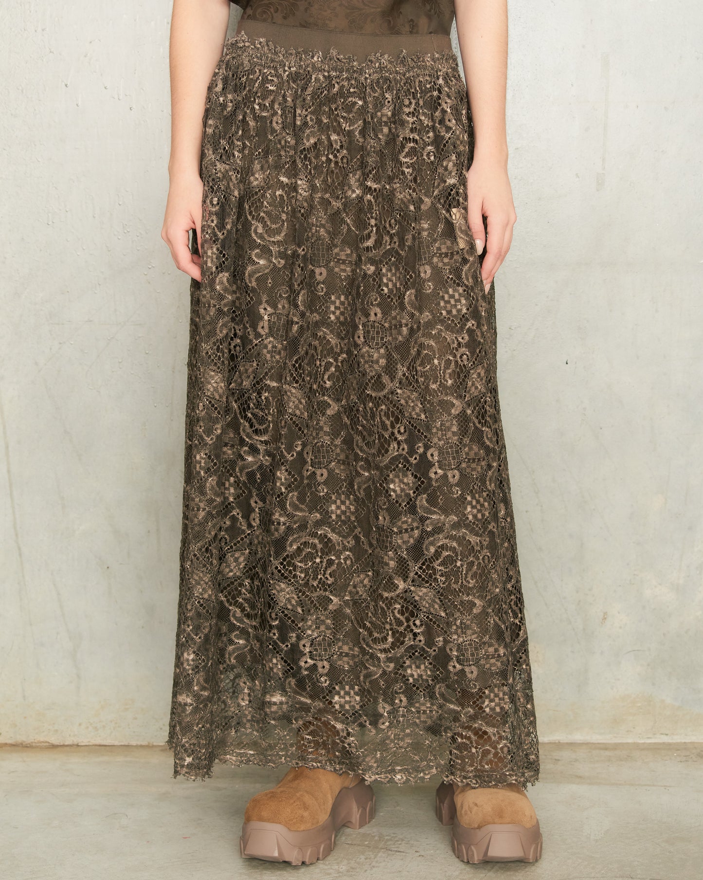 Dark Brown Lace Gillian Skirt