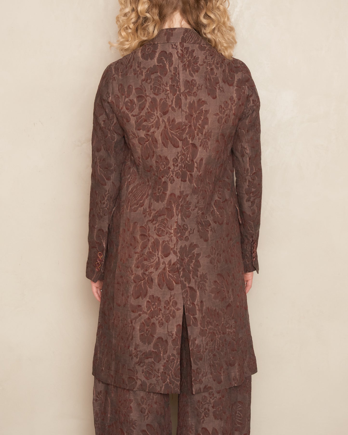 Dark Red Floral Jacquard Katia Jacket