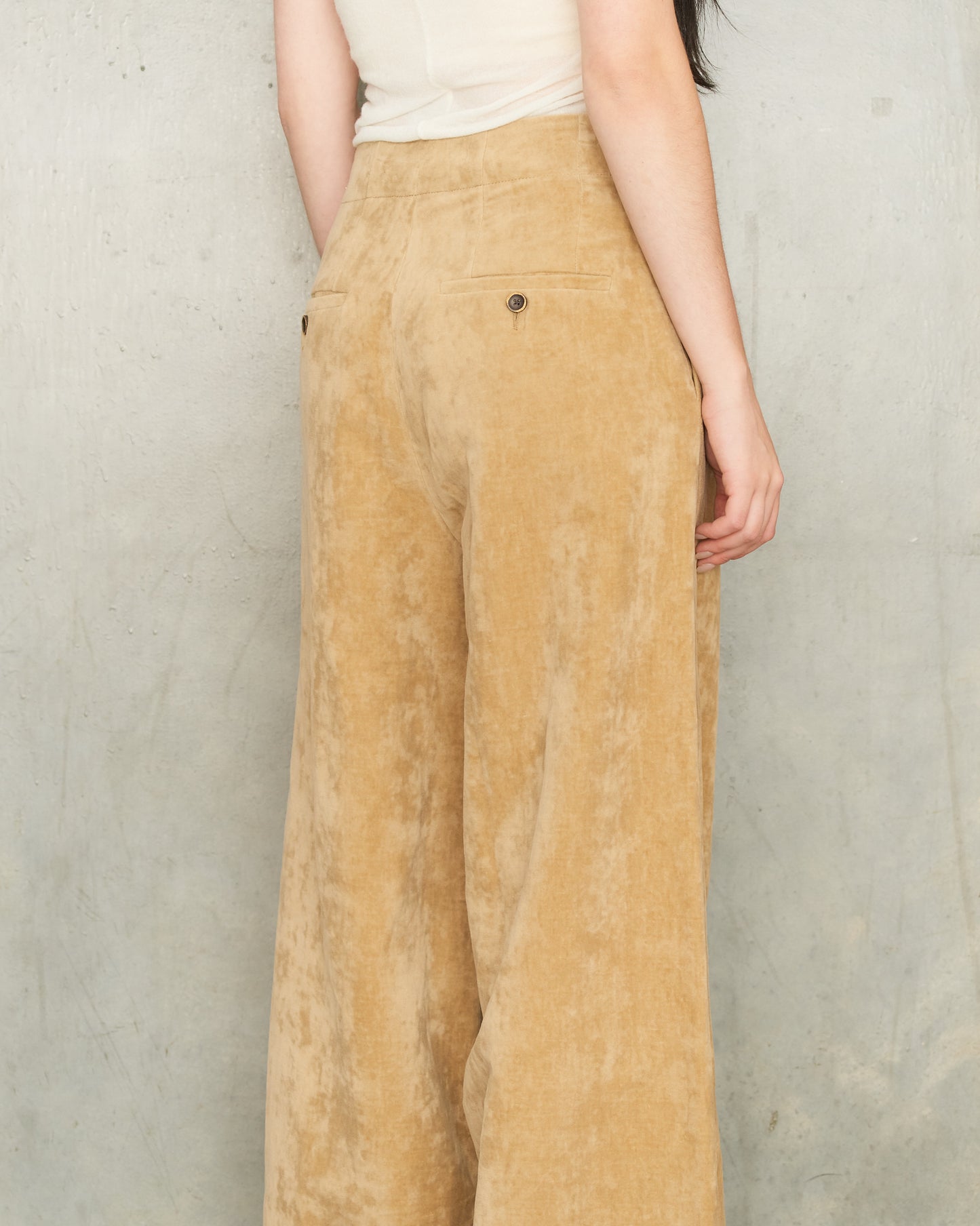 Tan Velvet Punnet Pants