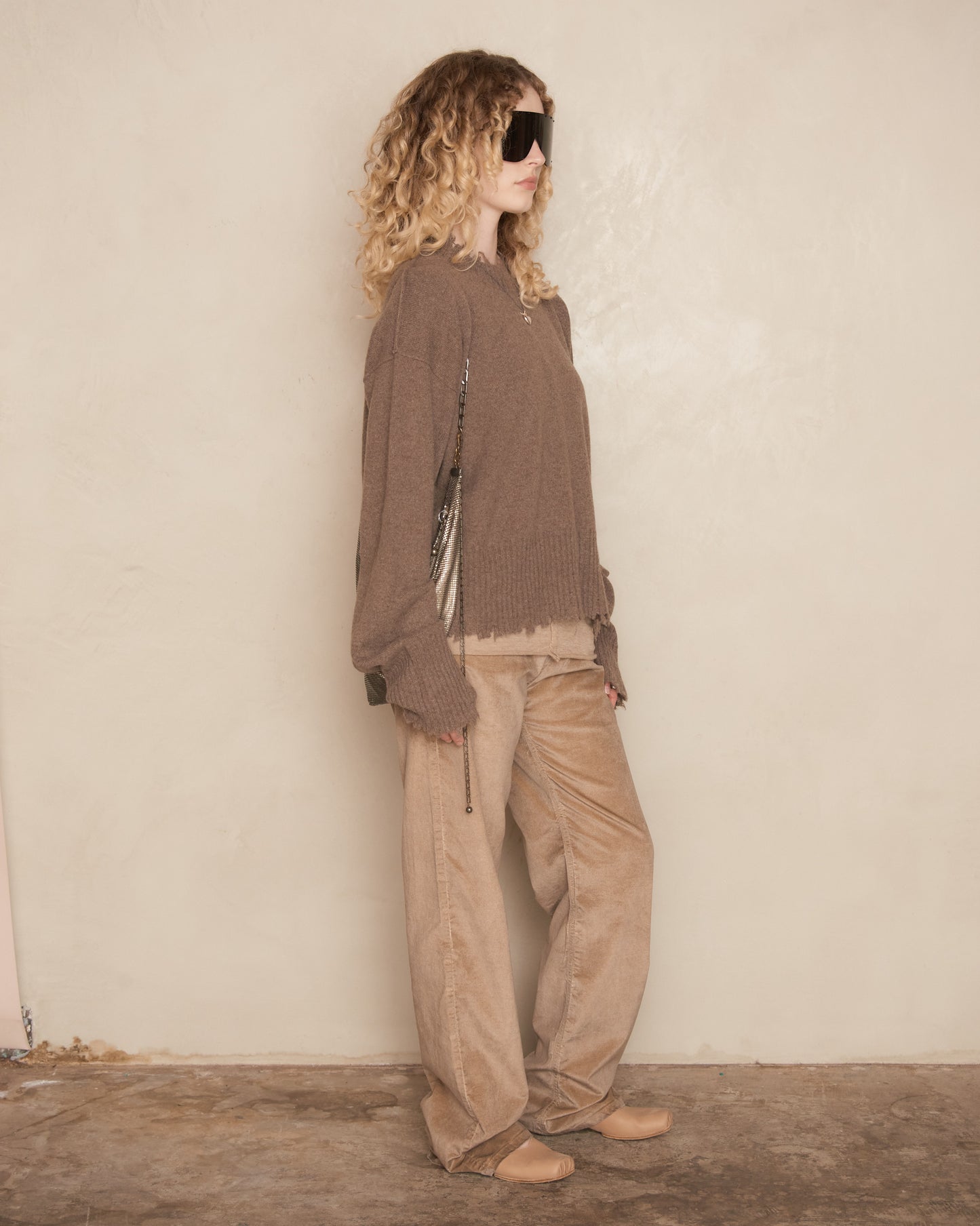 Tan Velvet Tree Pants