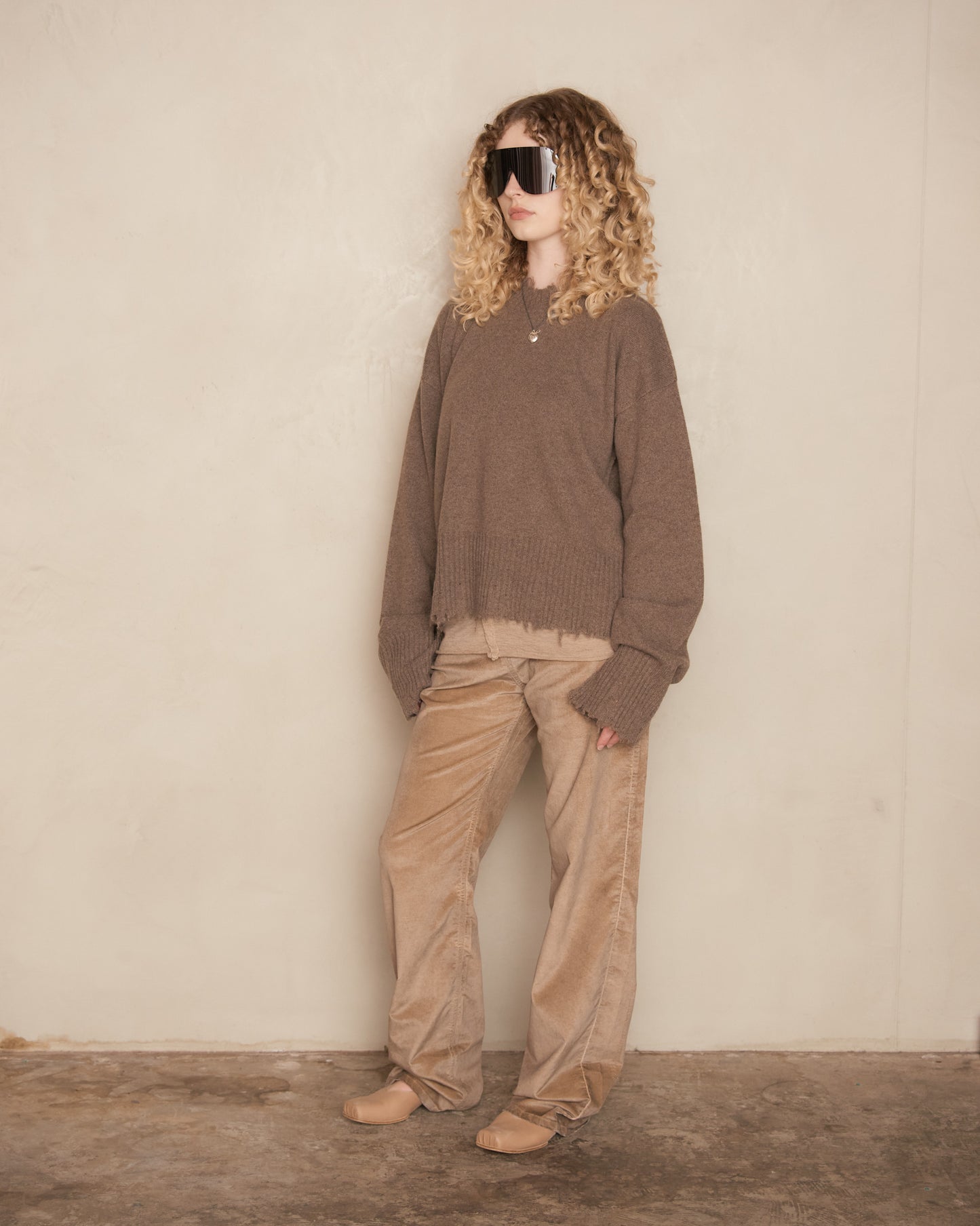 Tan Velvet Tree Pants