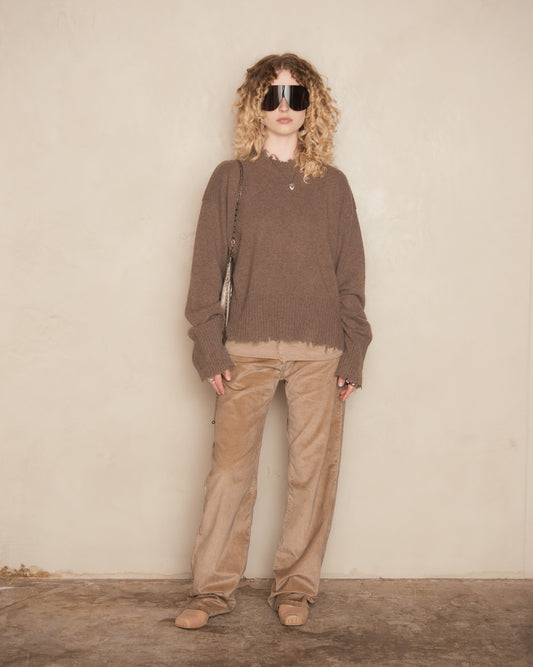 Tan Velvet Tree Pants