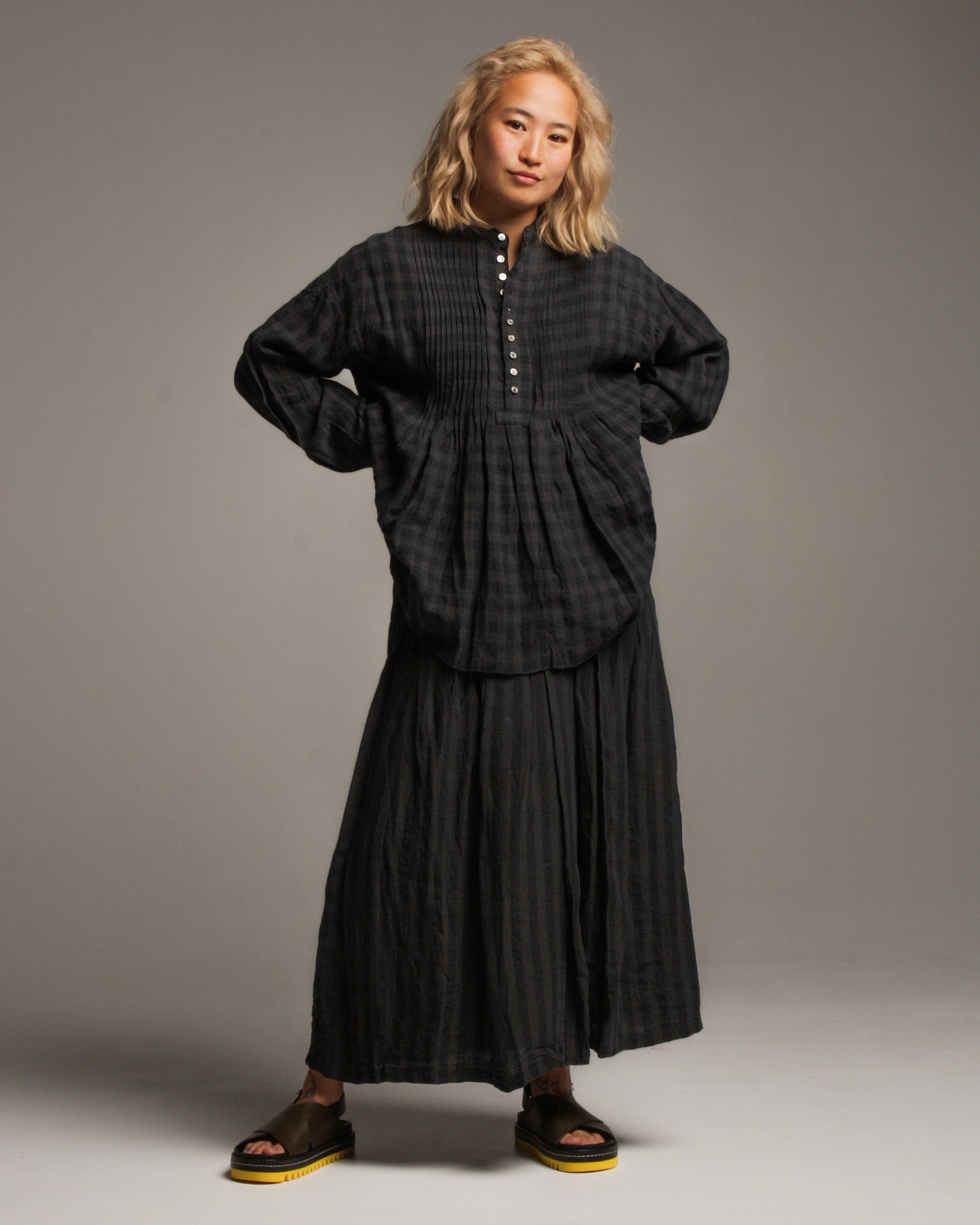 Azumadaki Stripe Linen Skirt