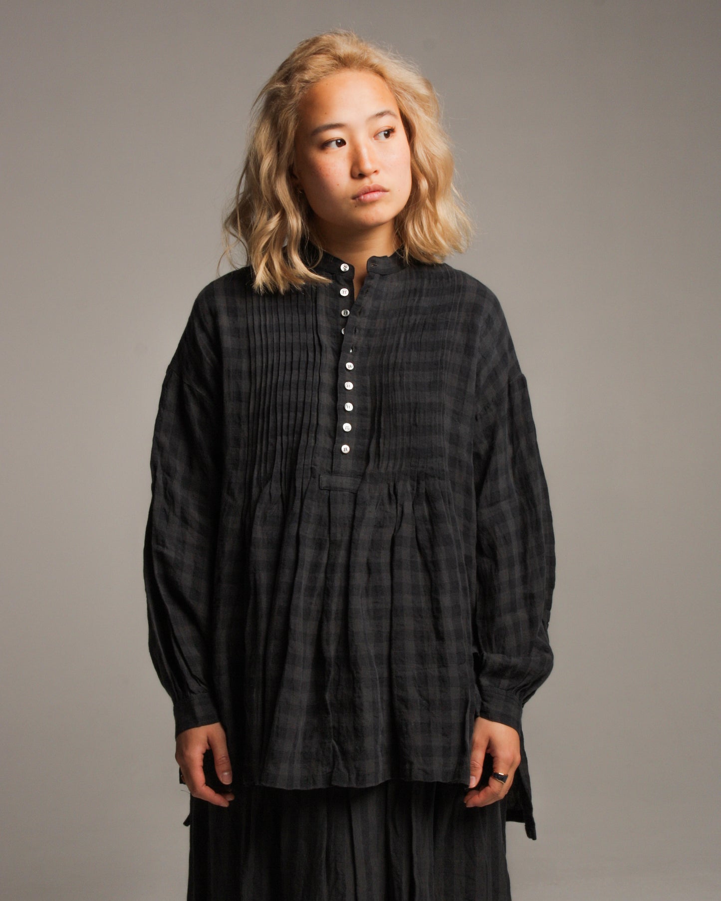 Azumadaki Gingham Linen Shirt