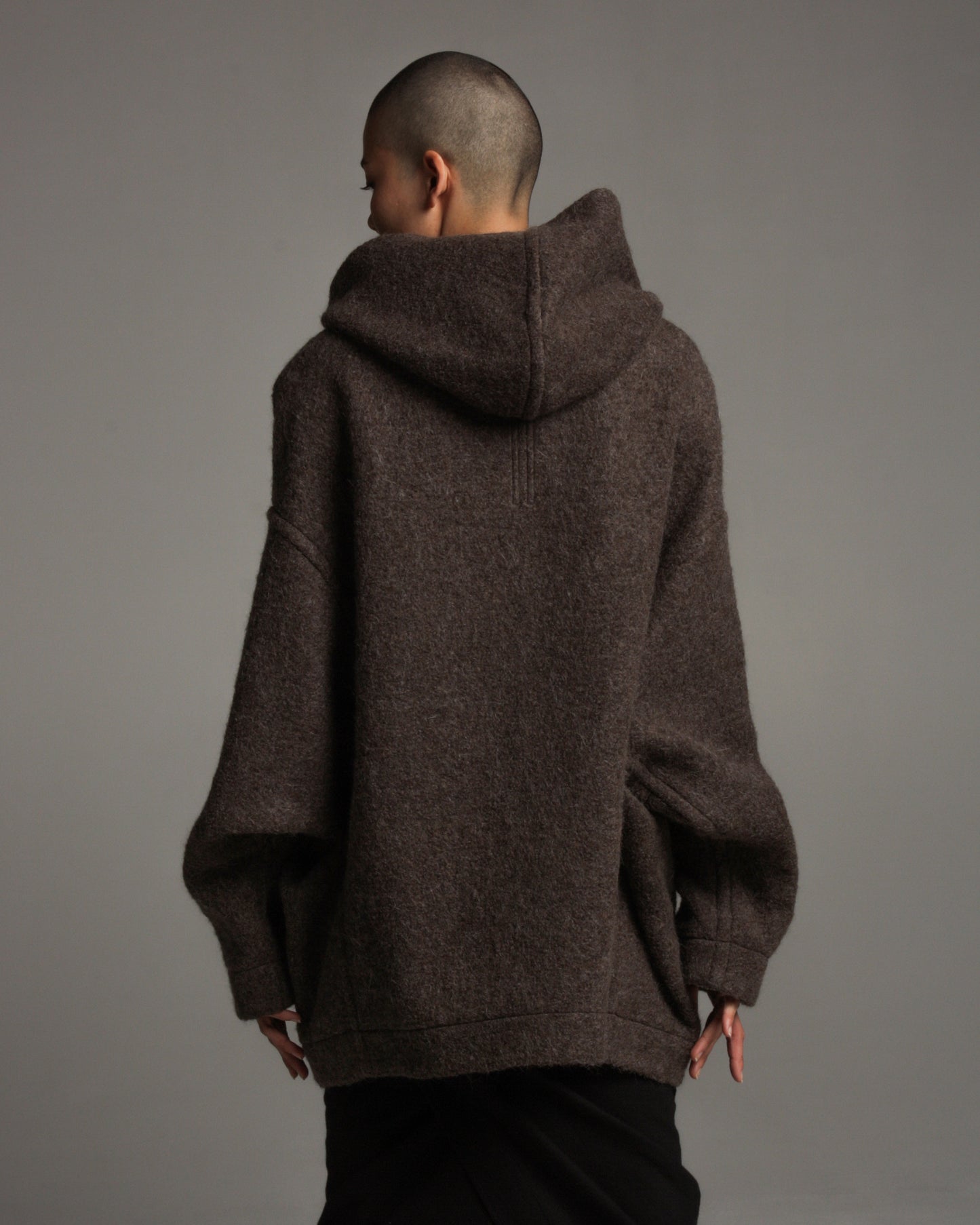 Bronze Hooded Zip Front Coat