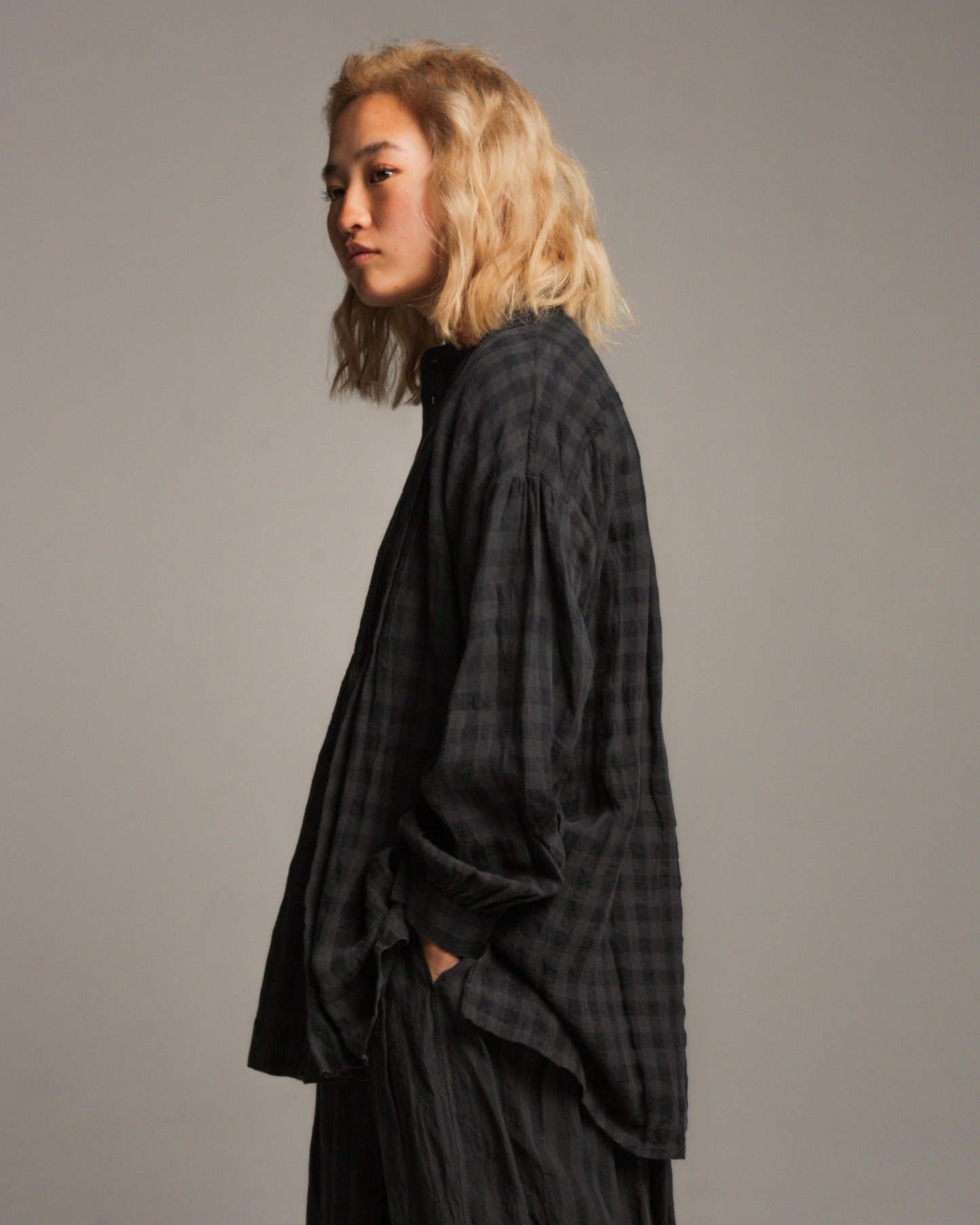 Azumadaki Gingham Linen Shirt