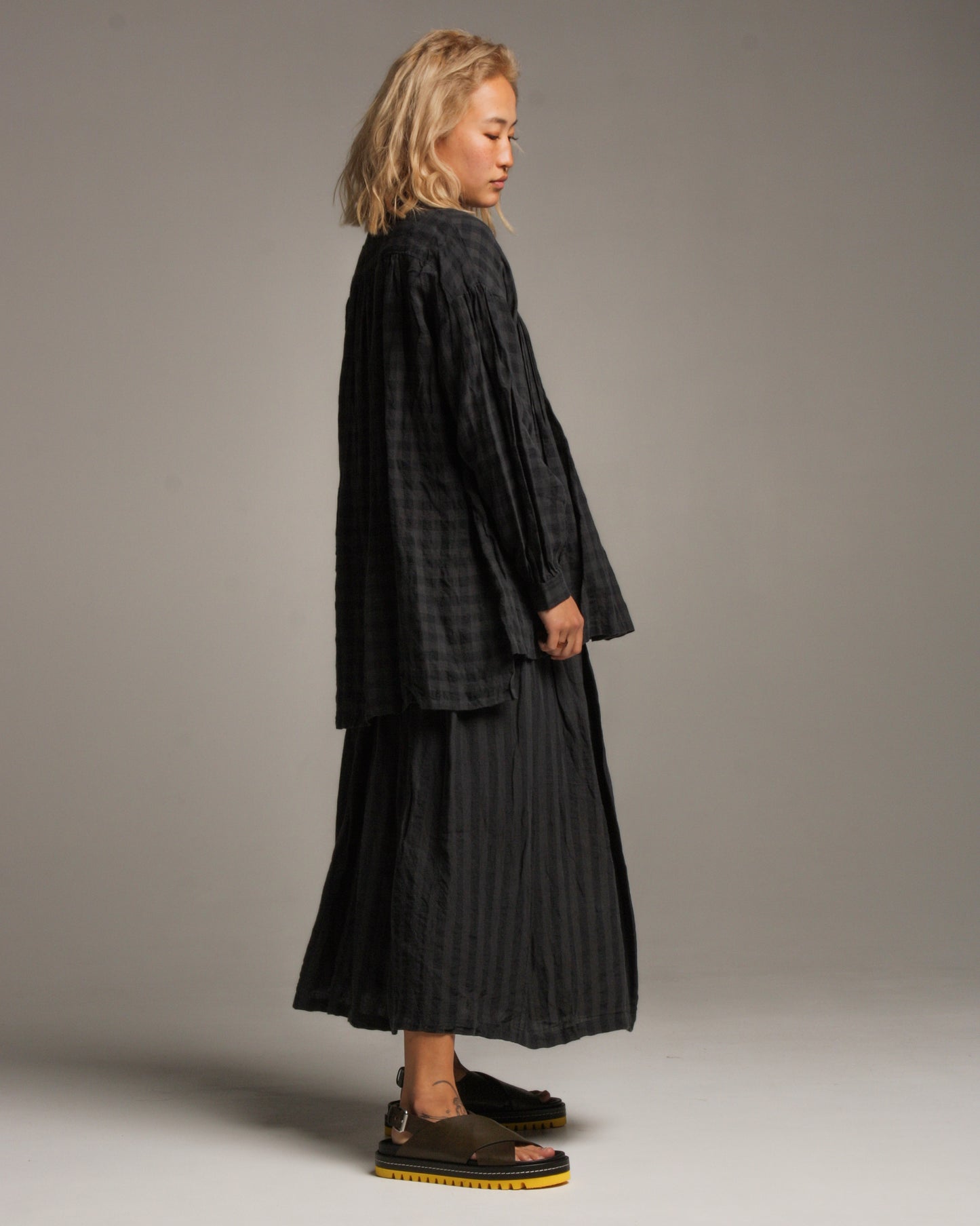 Azumadaki Stripe Linen Skirt