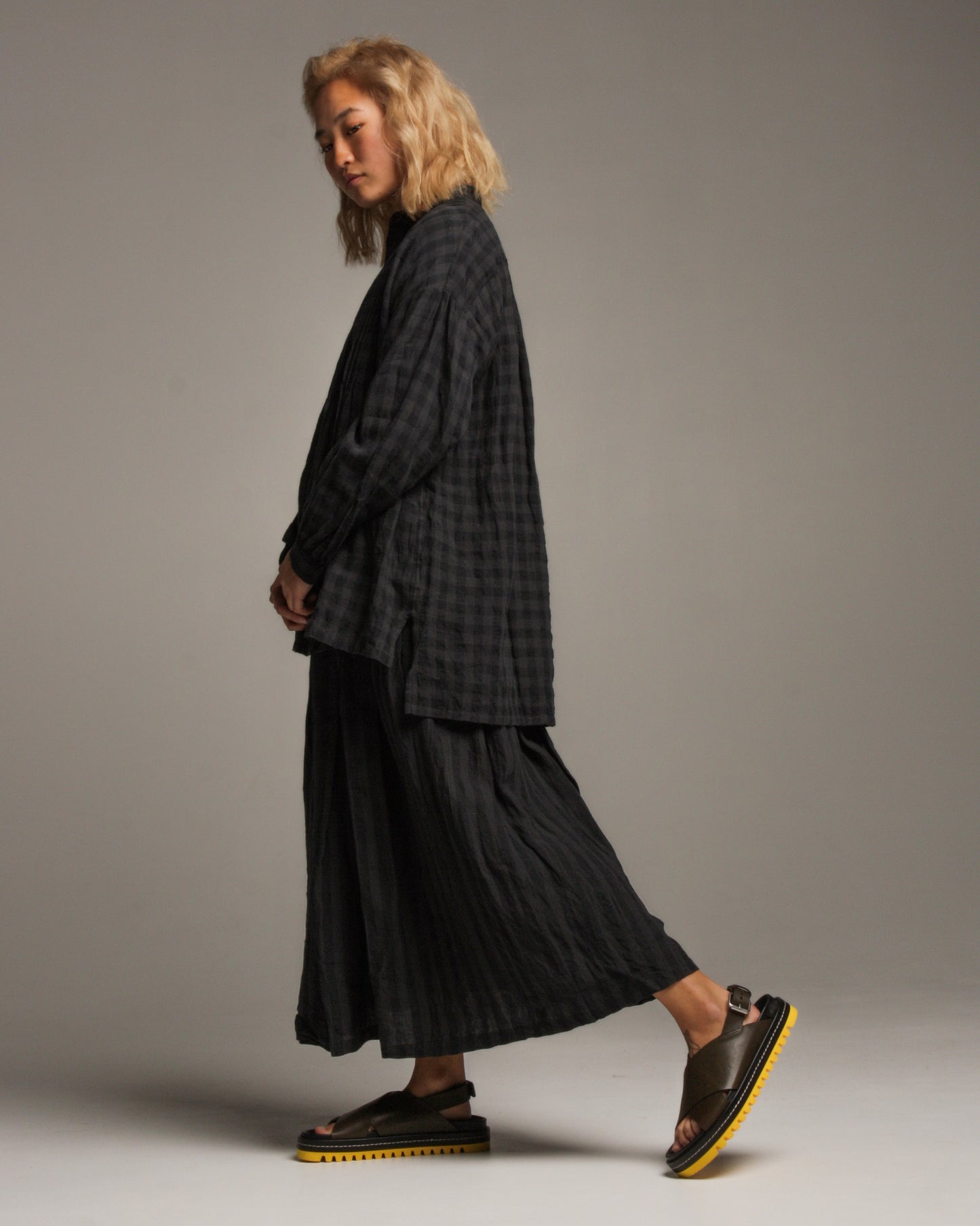 Azumadaki Stripe Linen Skirt