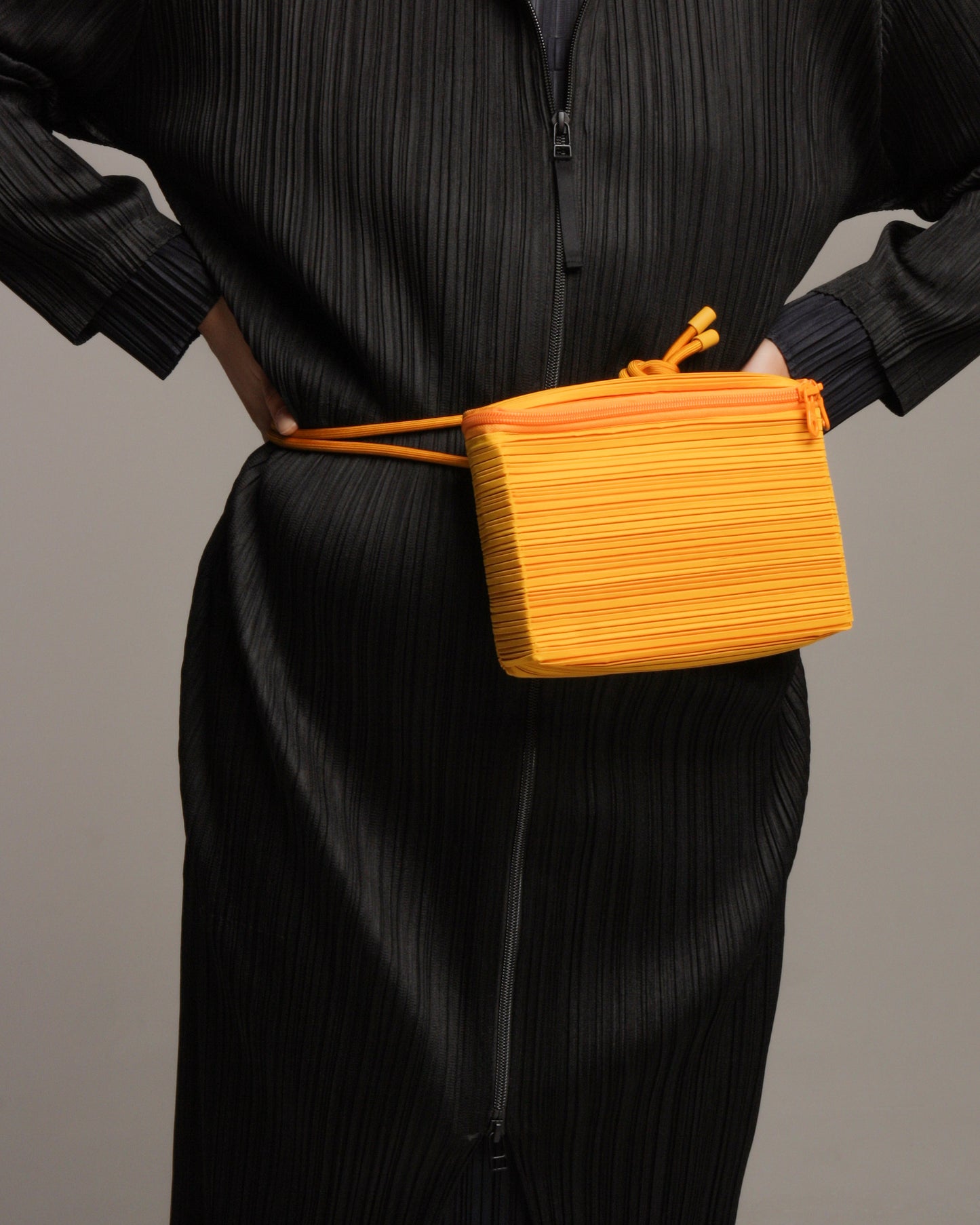 Yellow Box Pleats Bag