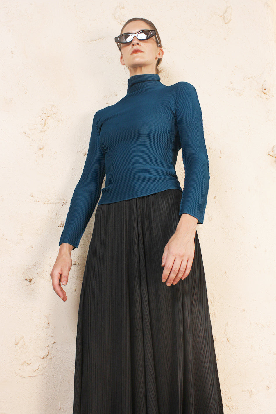 Micro pleat long sleeve