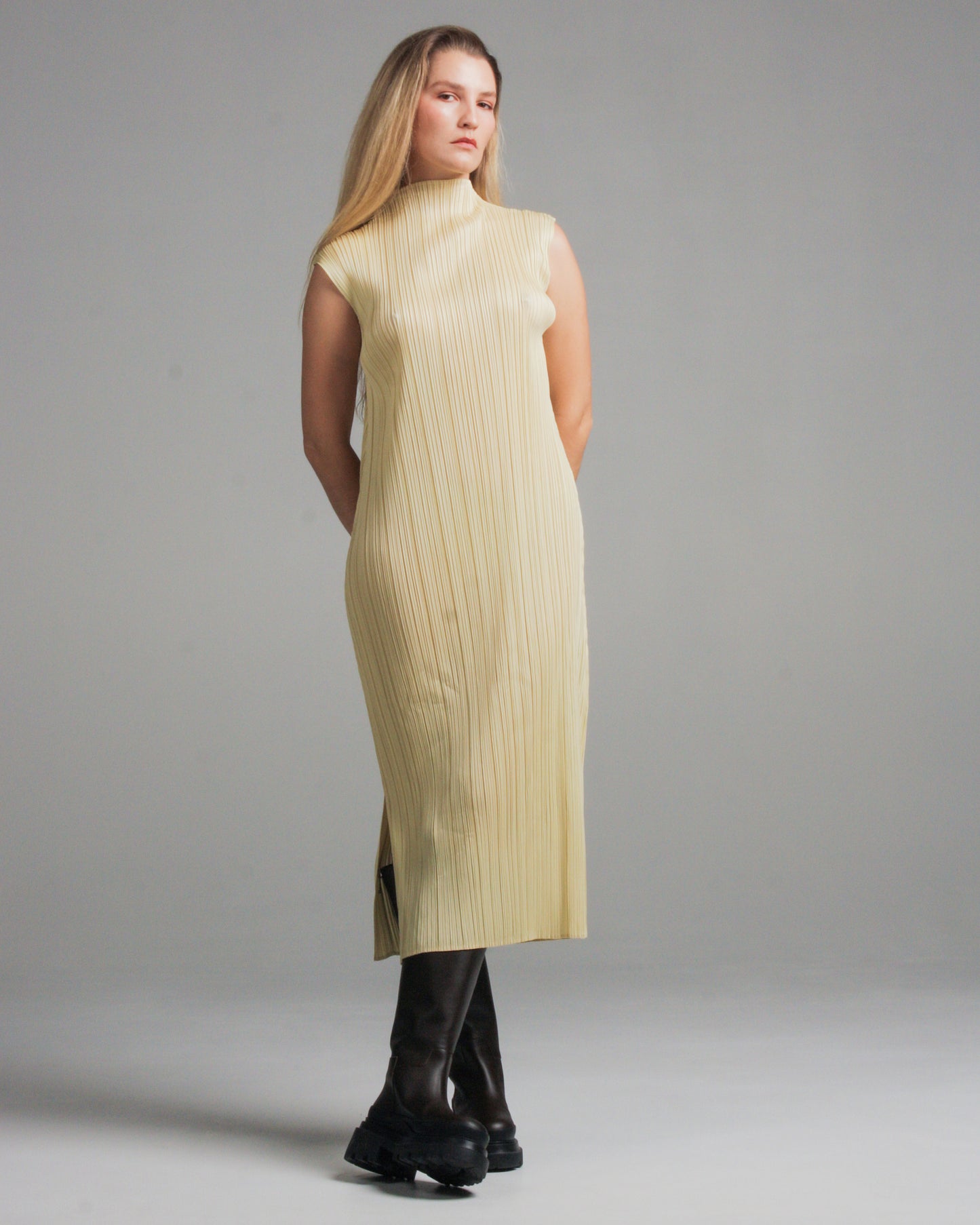 Vanilla High Neck Sleeveless Dress