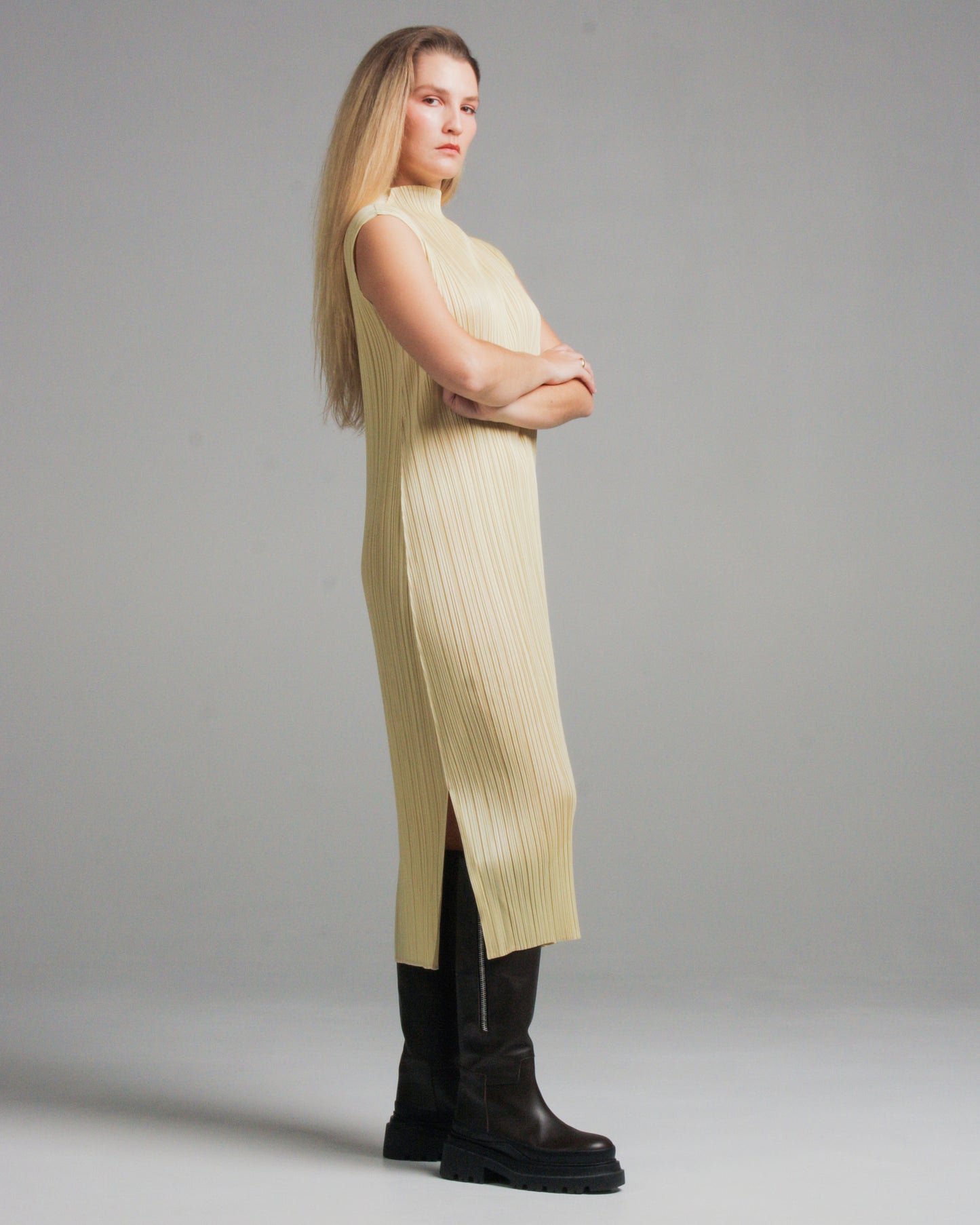 Vanilla High Neck Sleeveless Dress