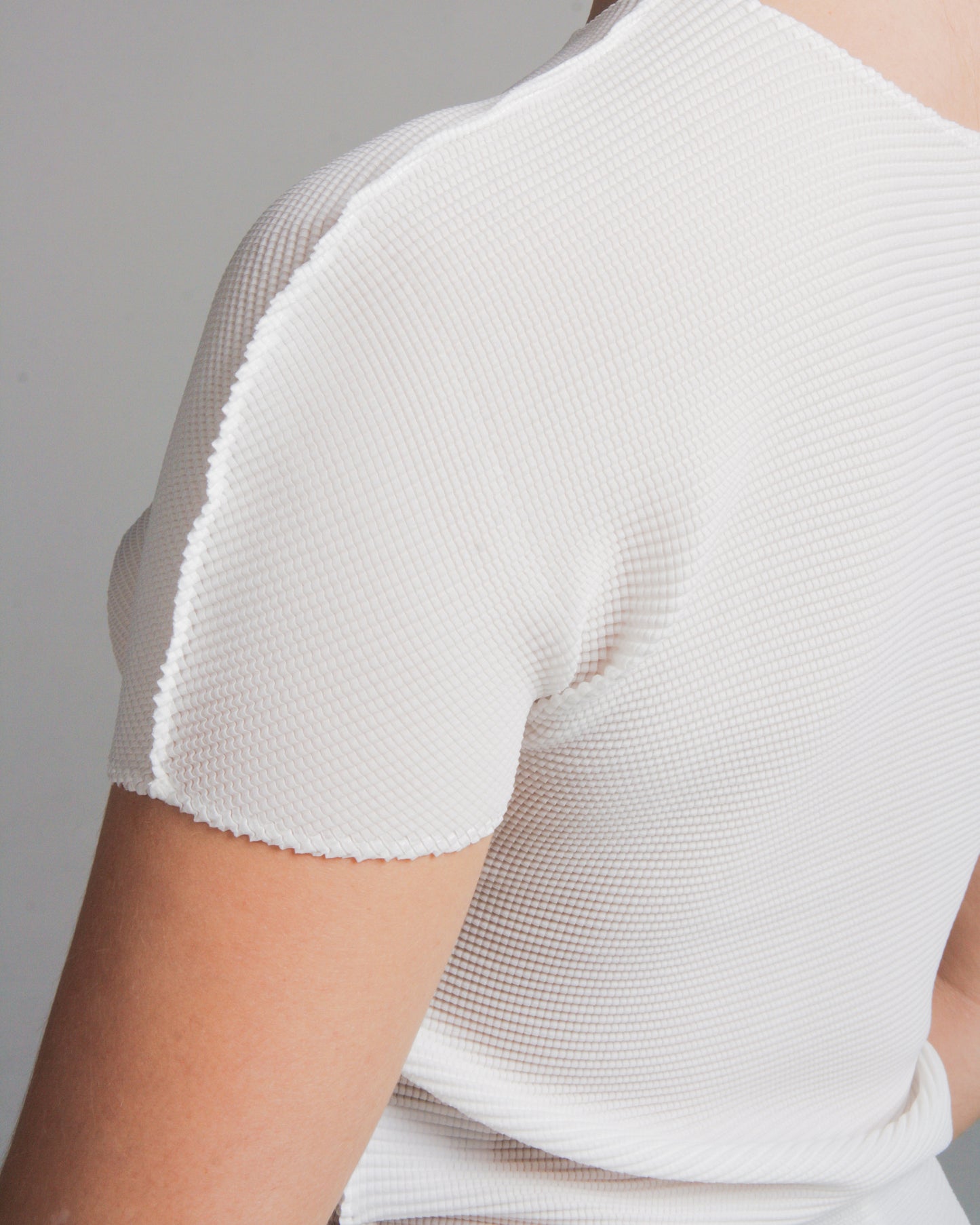 White Micropleat Tee