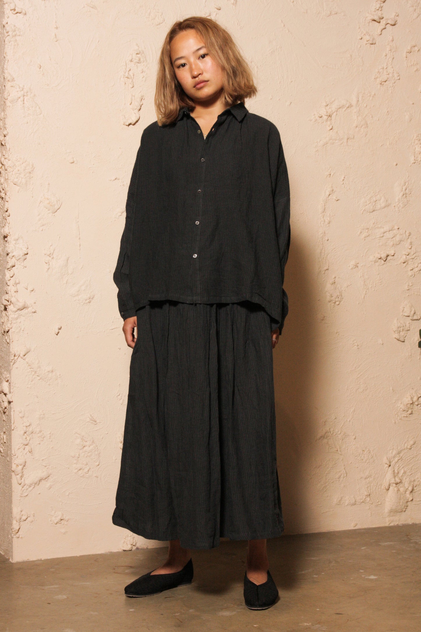 Azumadaki Stripe Shirt Black