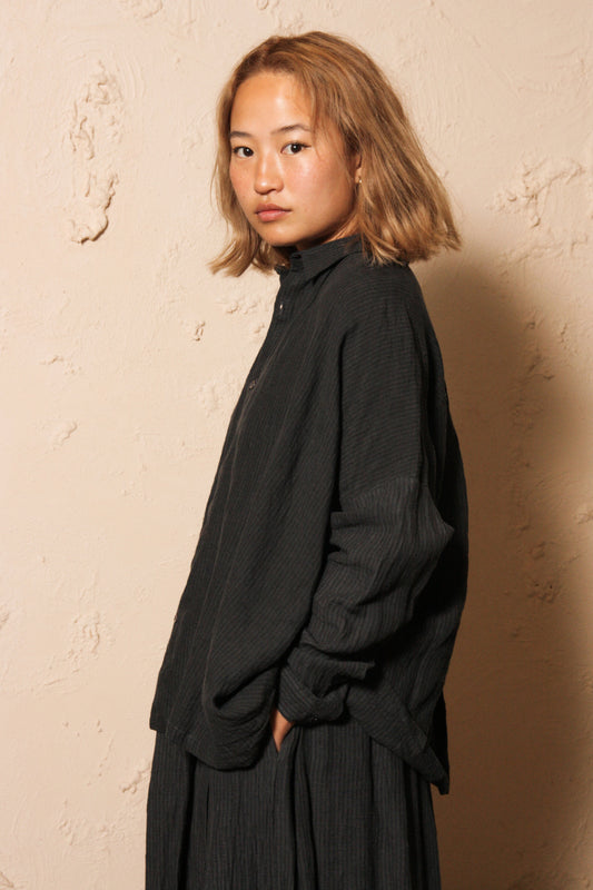 Azumadaki Stripe Shirt Black