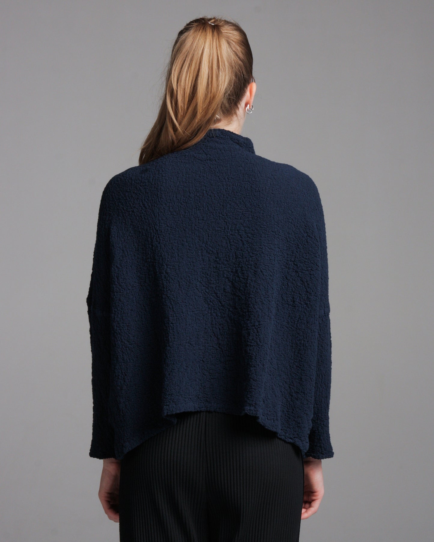 Navy Square Cauliflower Cardigan