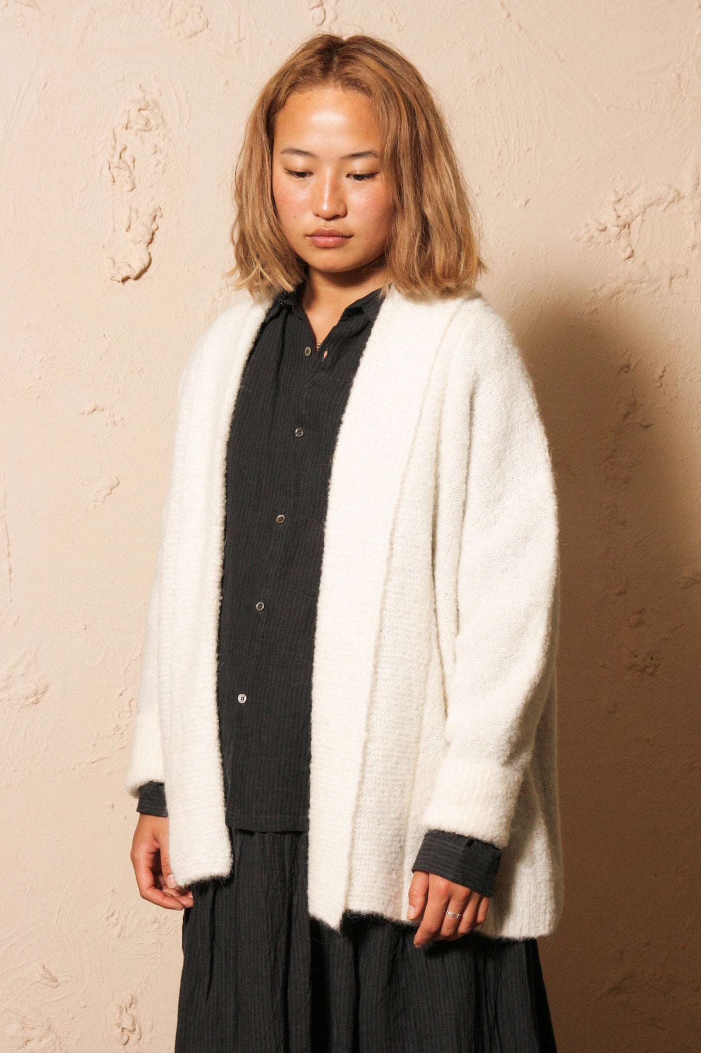 Alpaca Wool Cardigan White