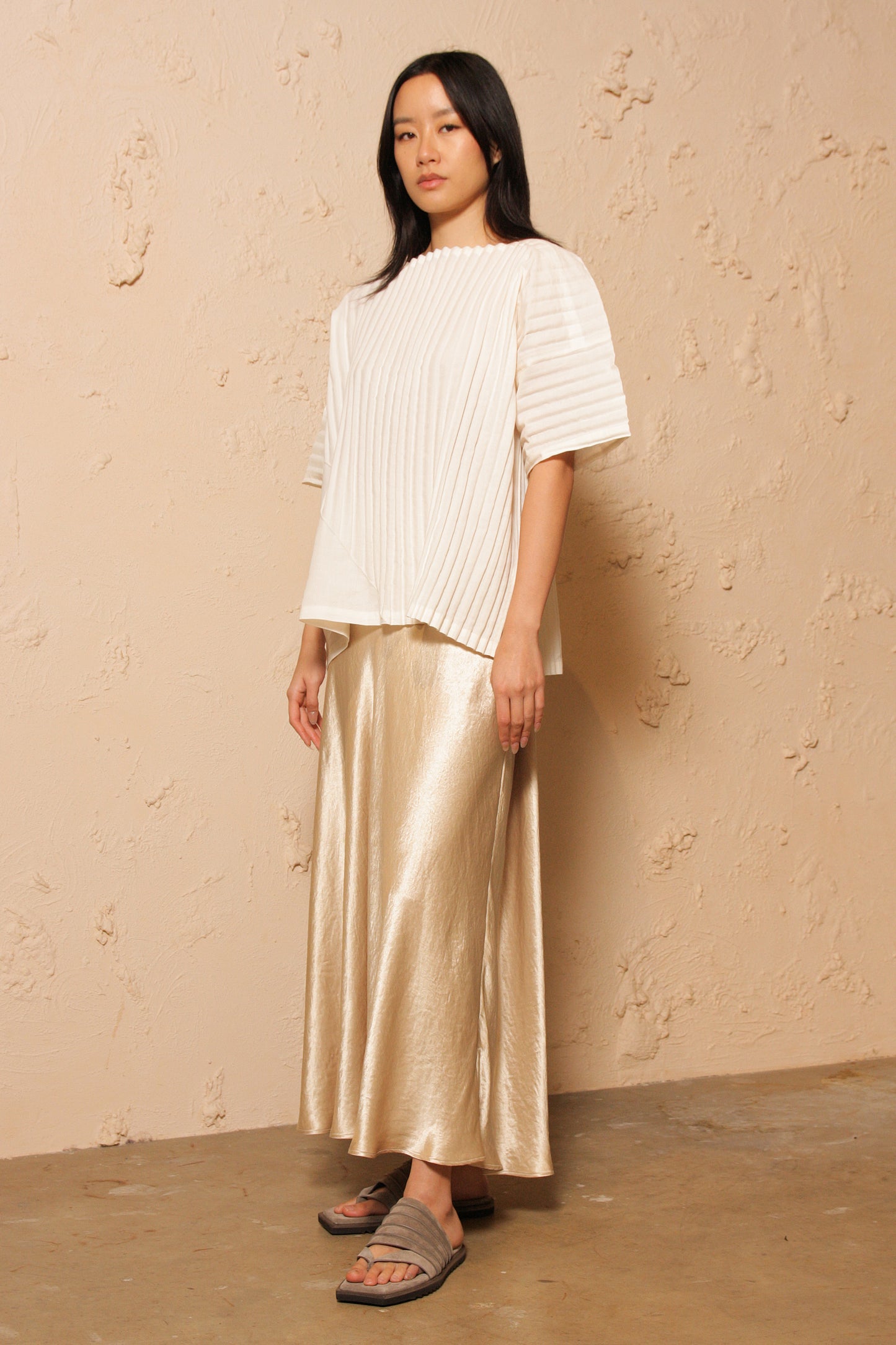 Boxy Linen Top Ivory