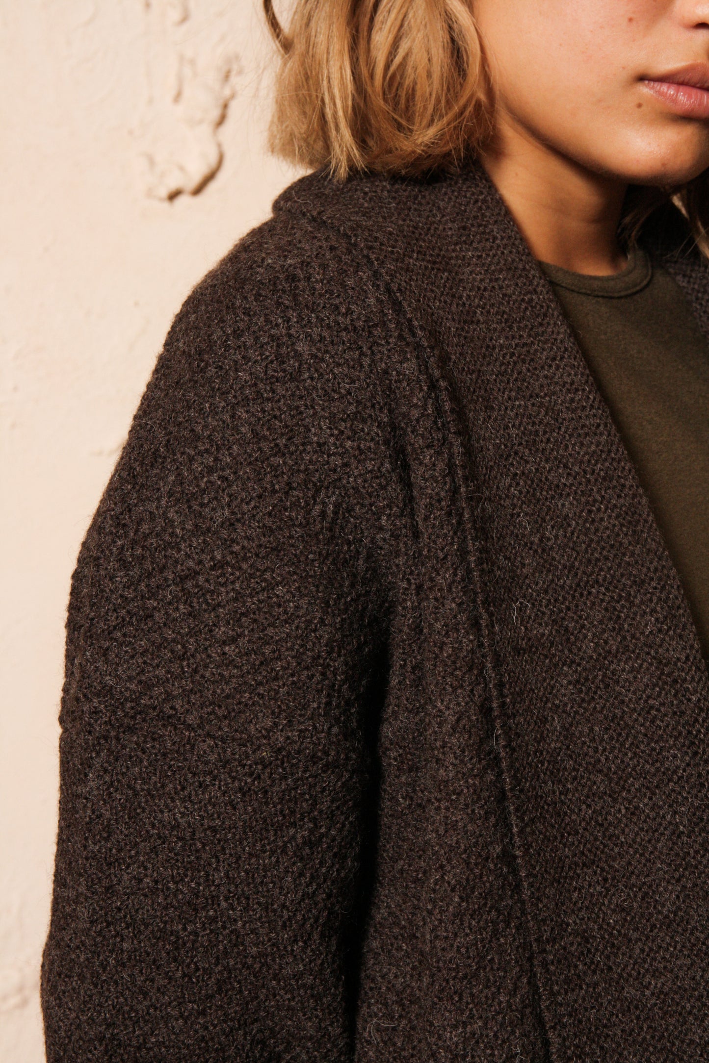 Wool Cardigan Brown