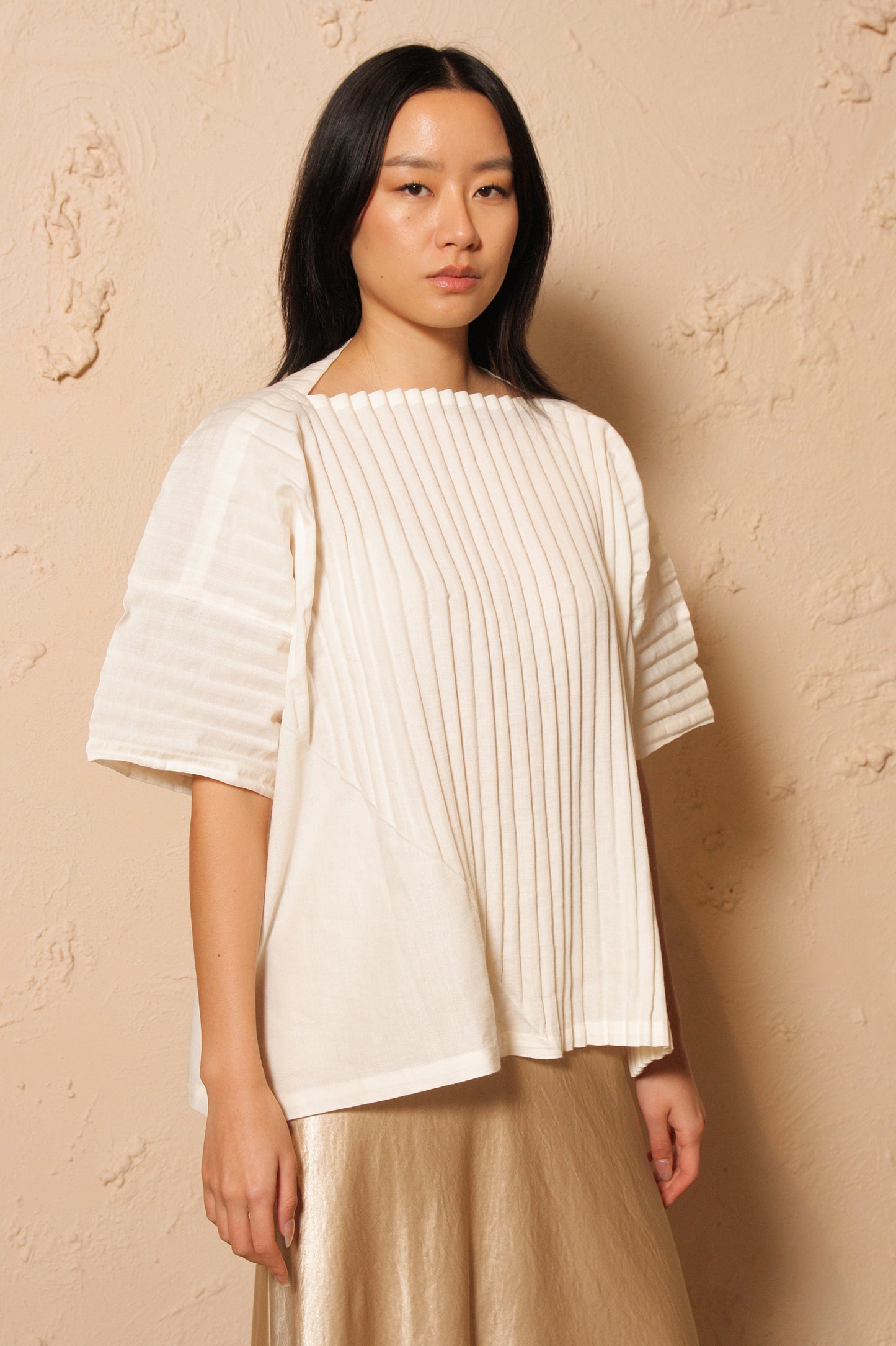 Boxy Linen Top Ivory