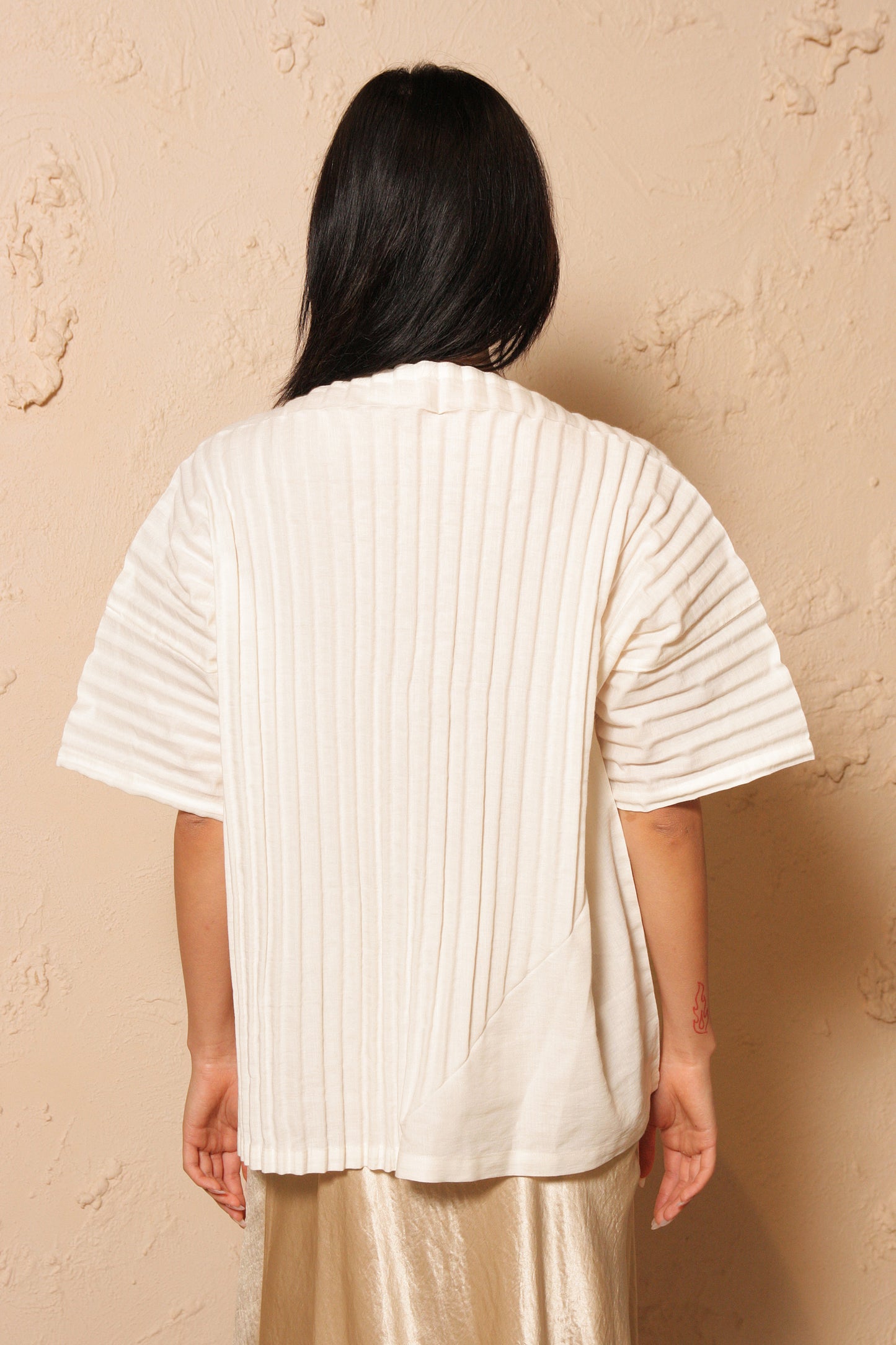 Boxy Linen Top Ivory