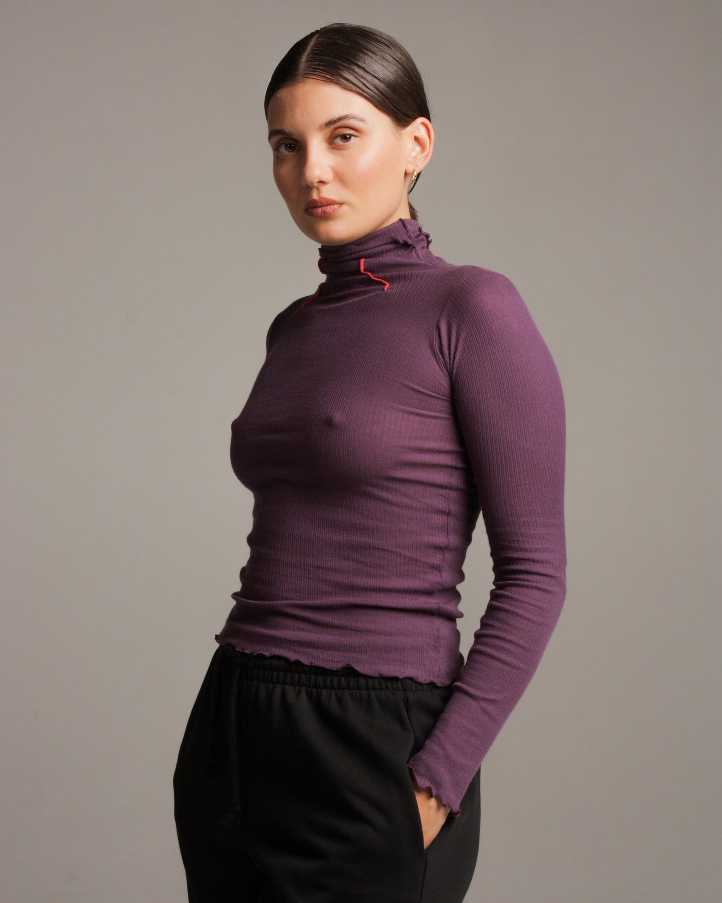 Oba Turtle Neck Cotton Rib