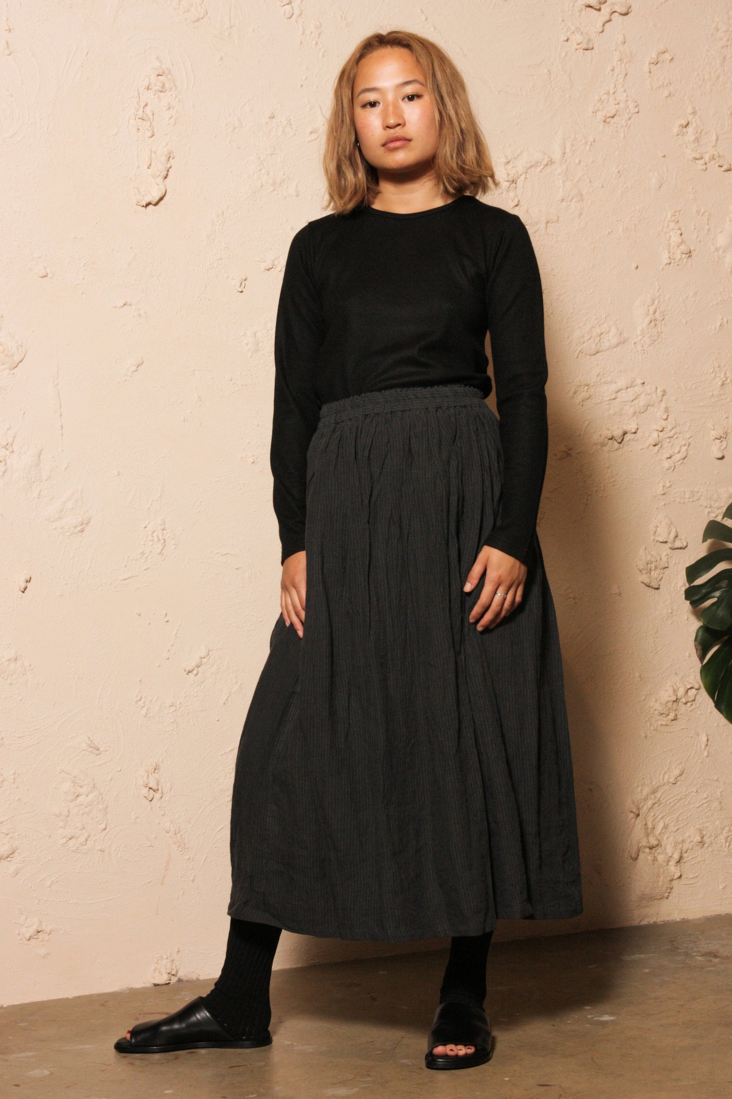 Azumadaki Stripe Skirt Black