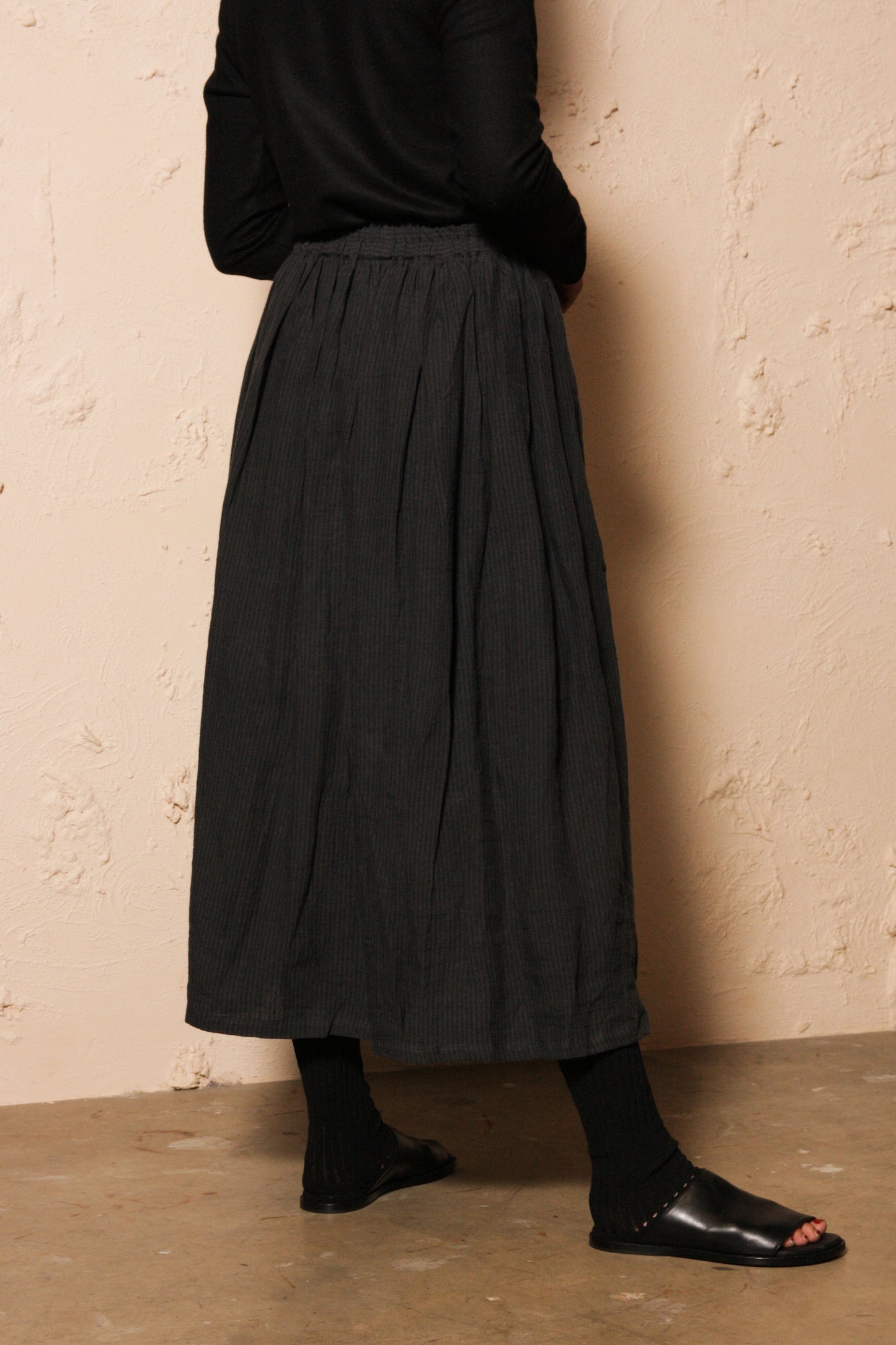 Azumadaki Stripe Skirt Black