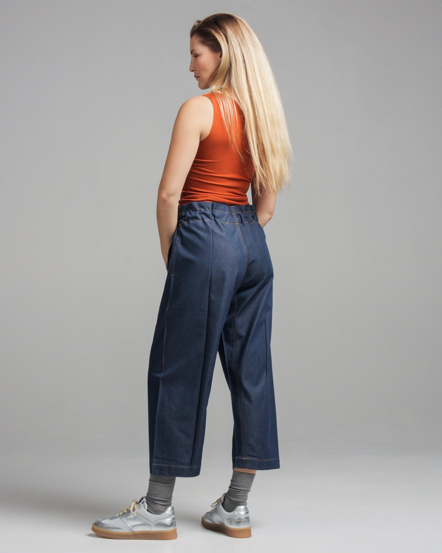 Flat Denim Pants