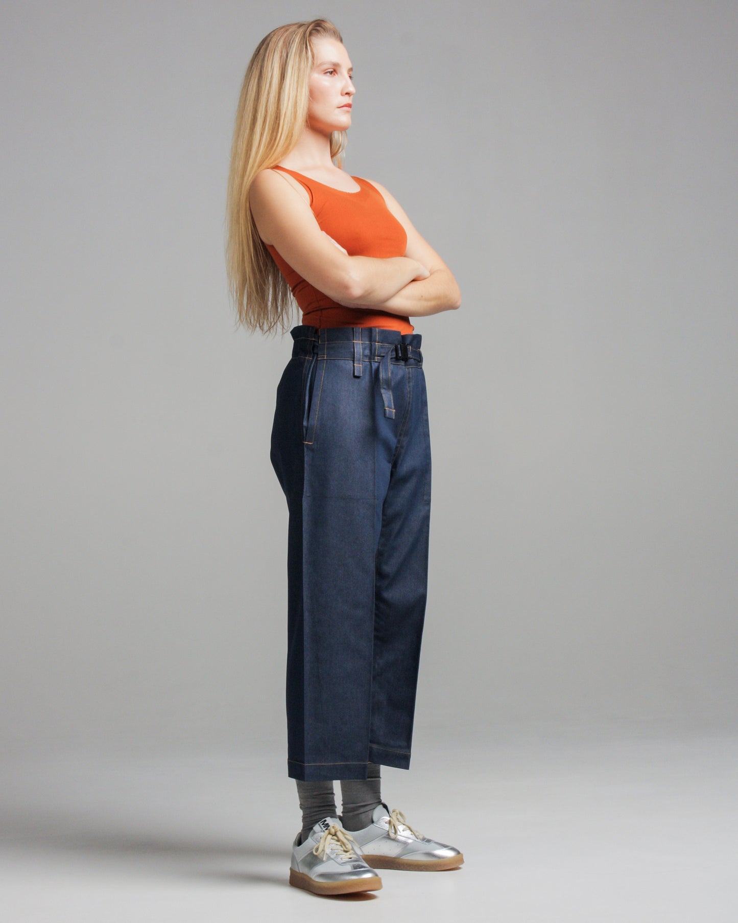 Flat Denim Pants