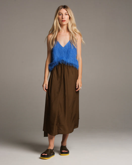 Thabar Blue Fringed Top