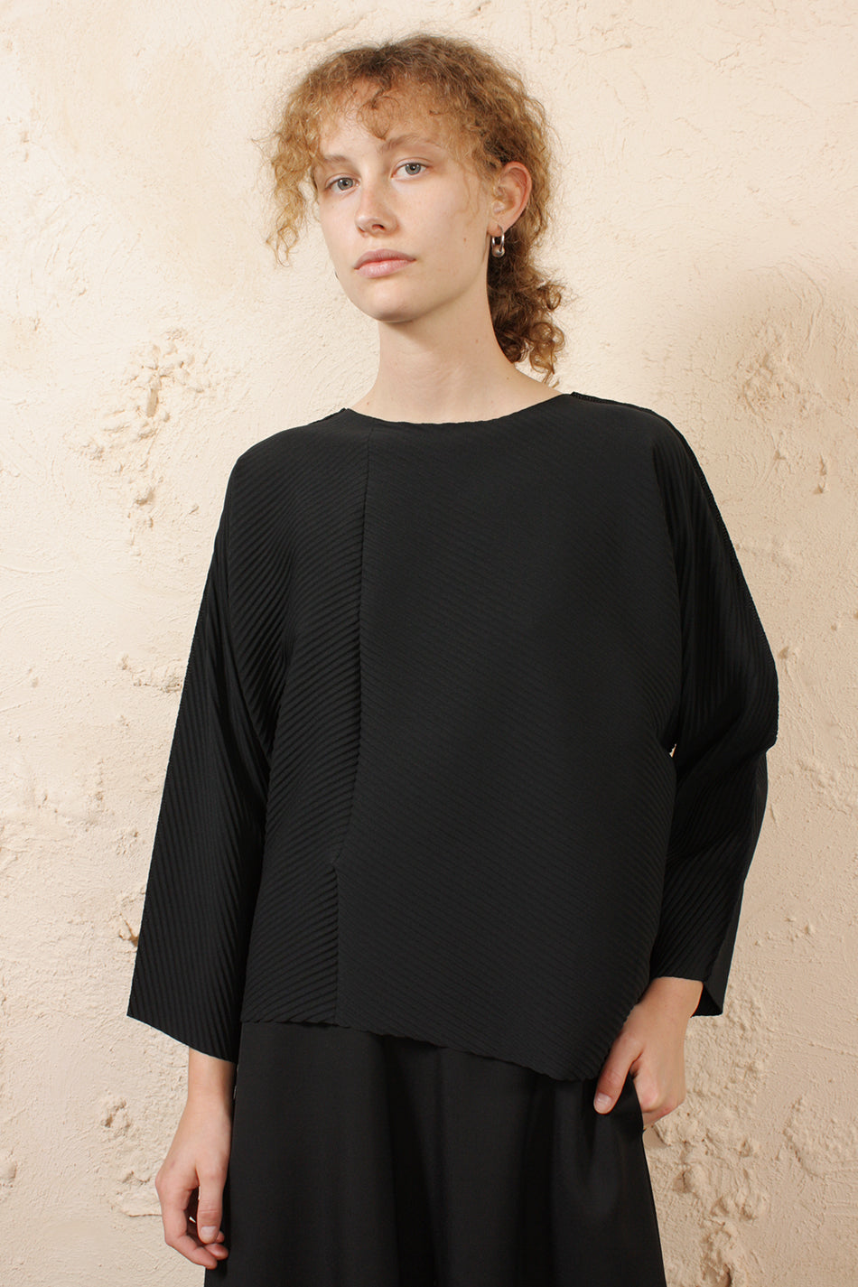 Angular Soft Pleated Top