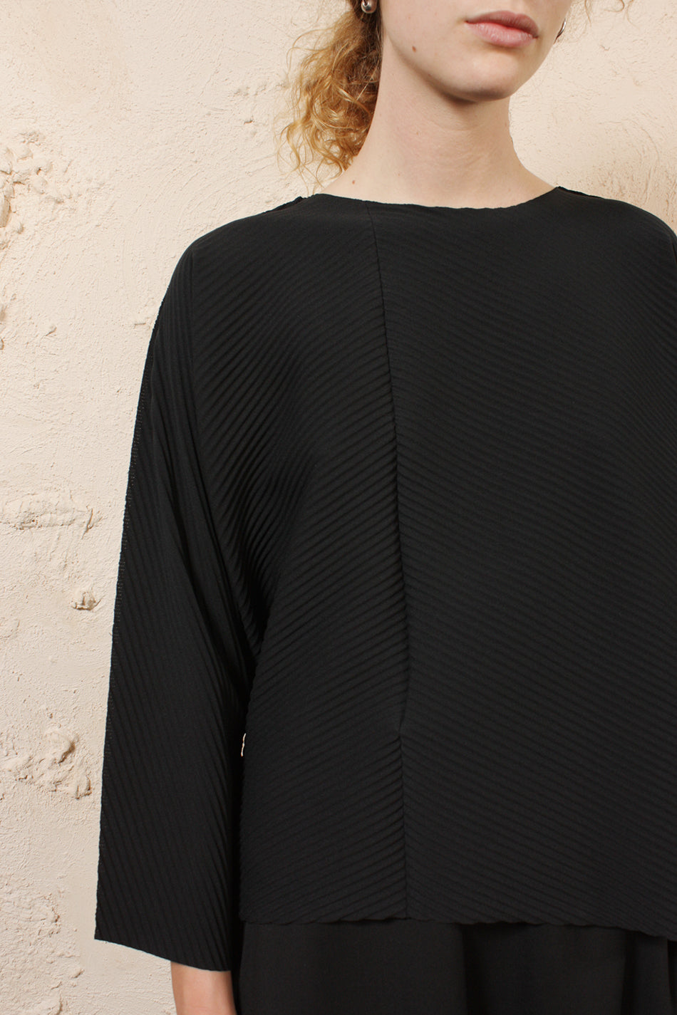 Angular Soft Pleated Top