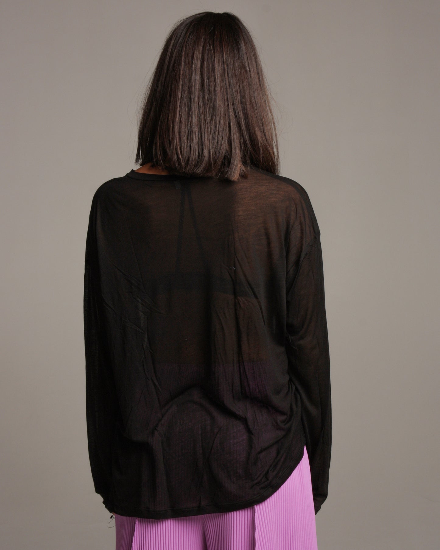 Black Loose Long Sleeve Tee