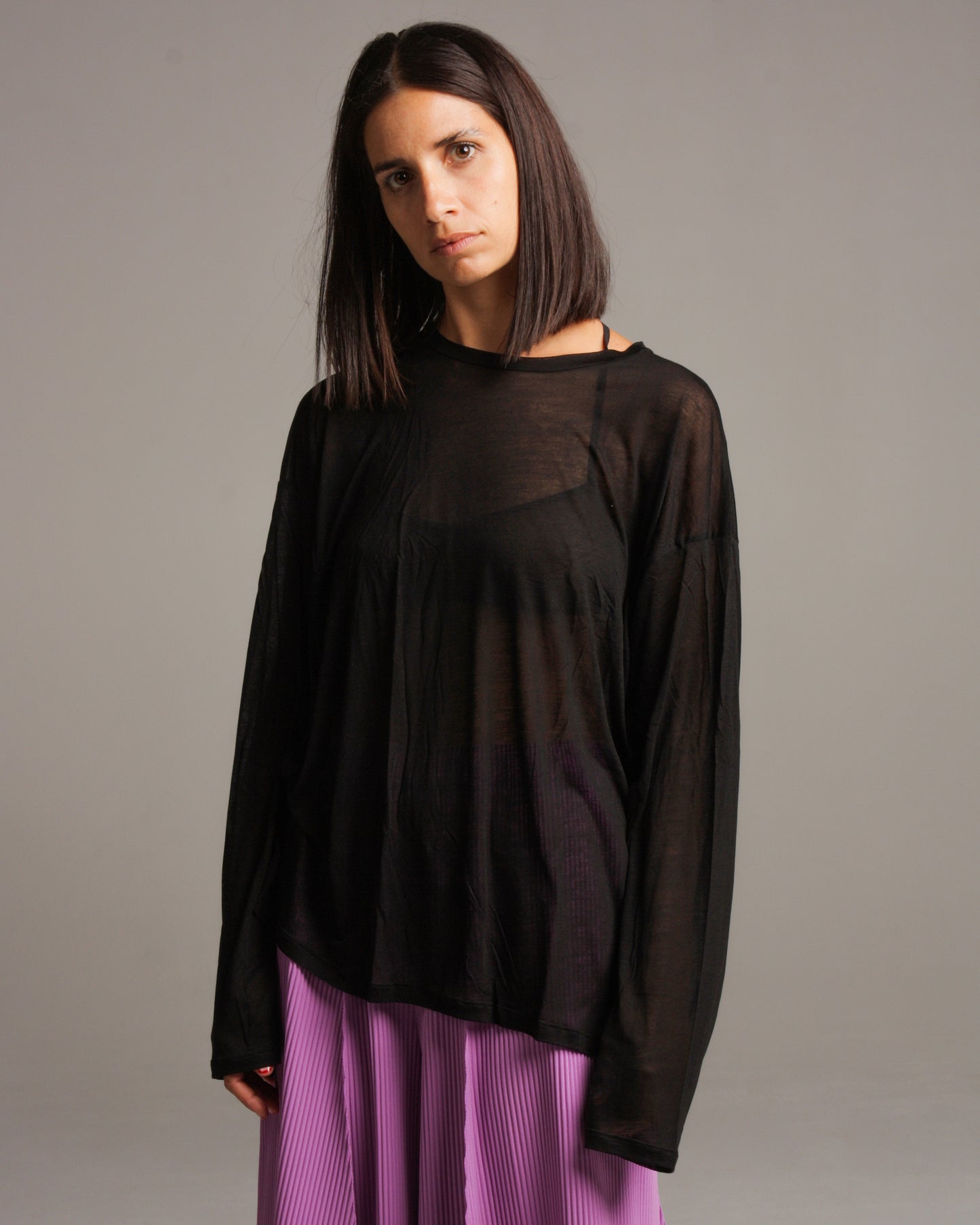 Black Loose Long Sleeve Tee