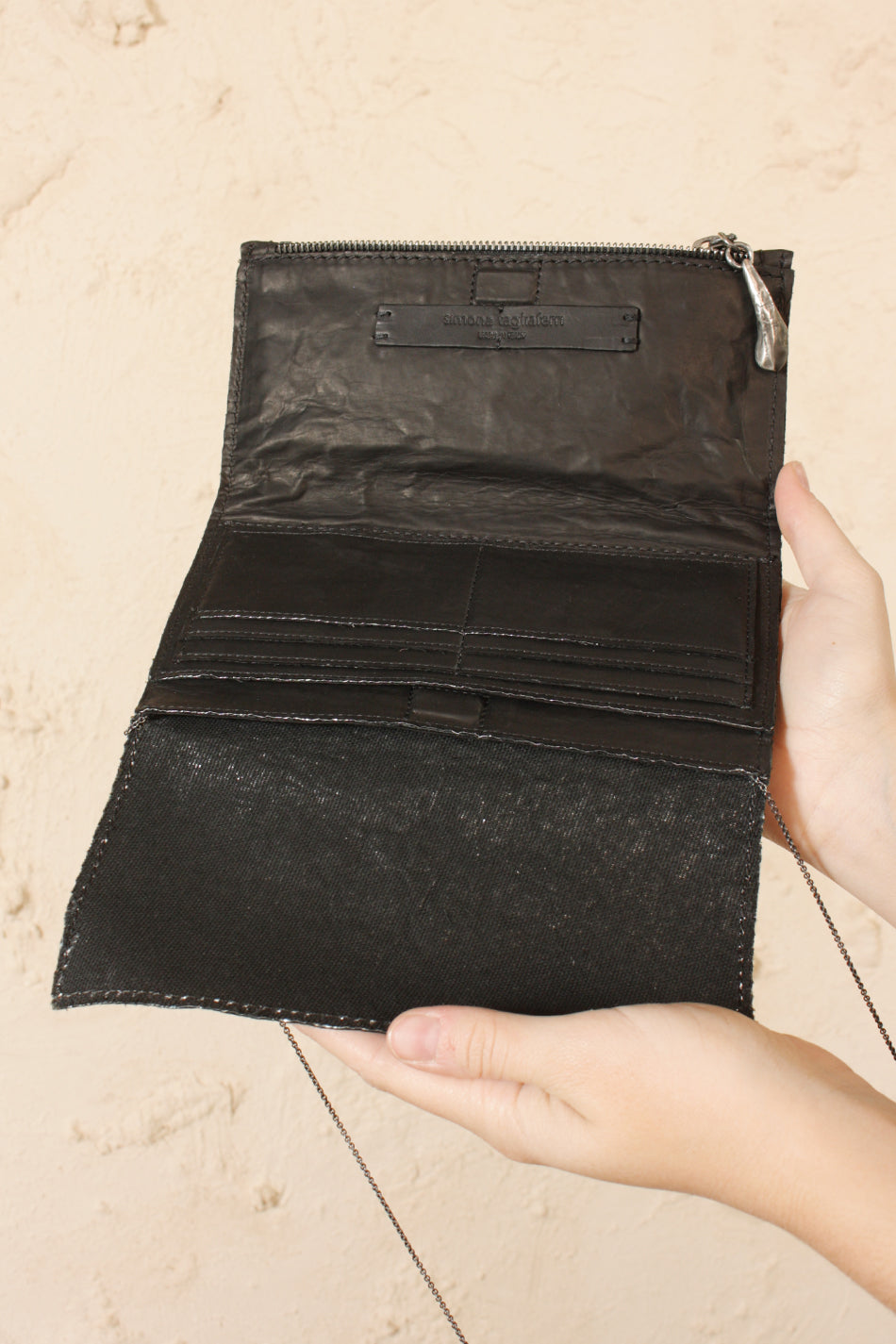 Anima Calf Wallet Carbon