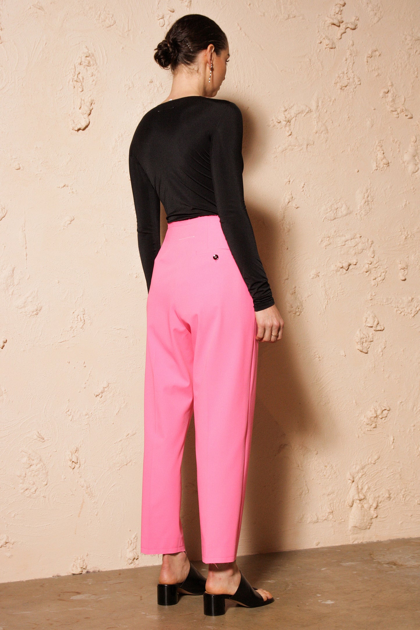 Pink Relaxed Straight Trousers