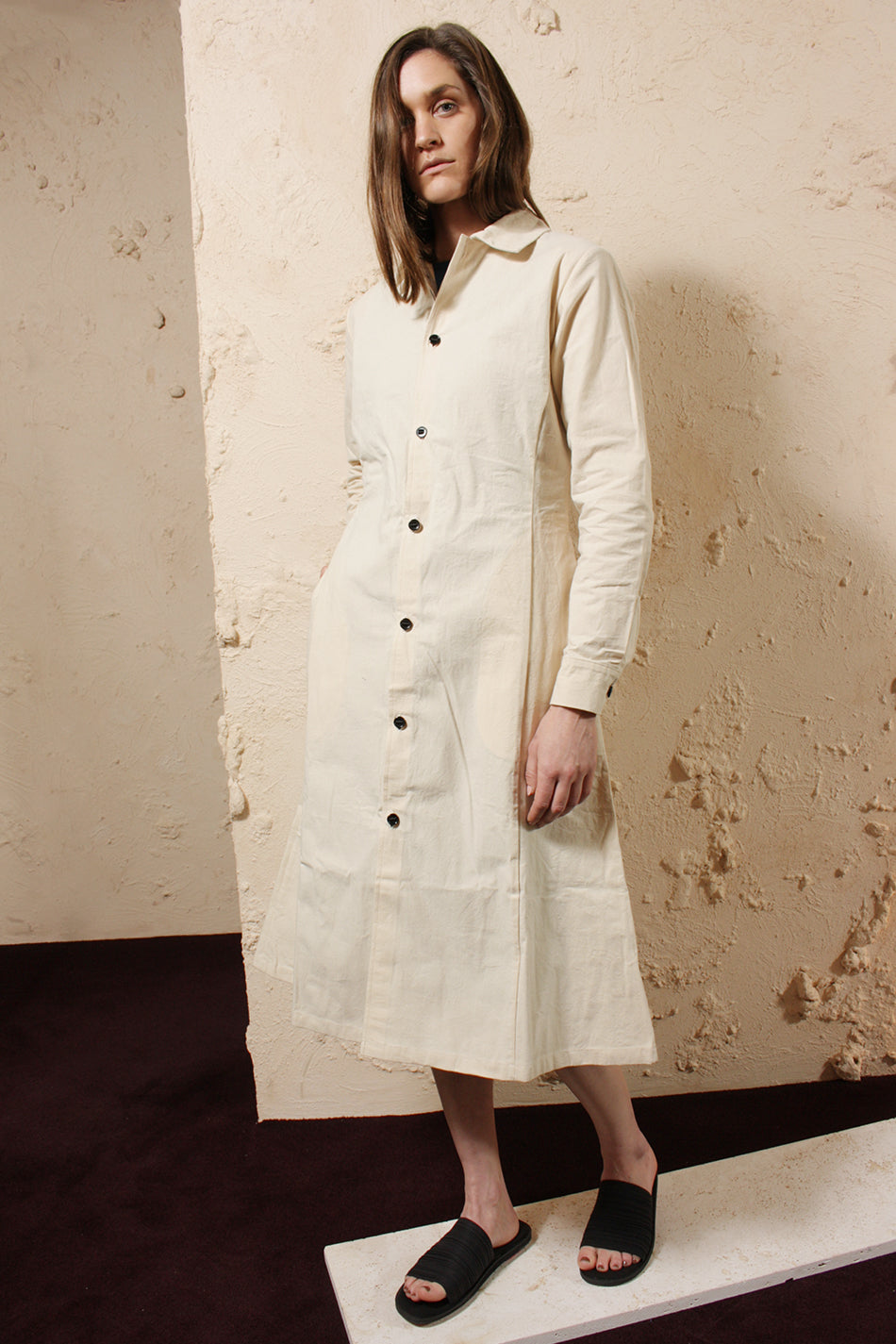 Wax Cotton Dress Unbleached