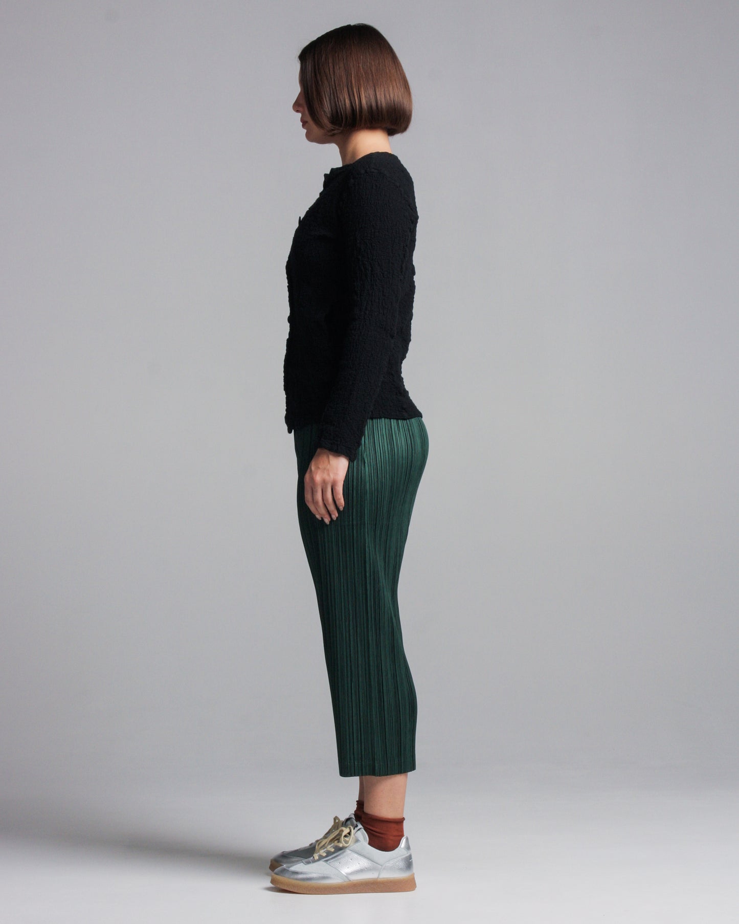 Dark Green Pleated Pants